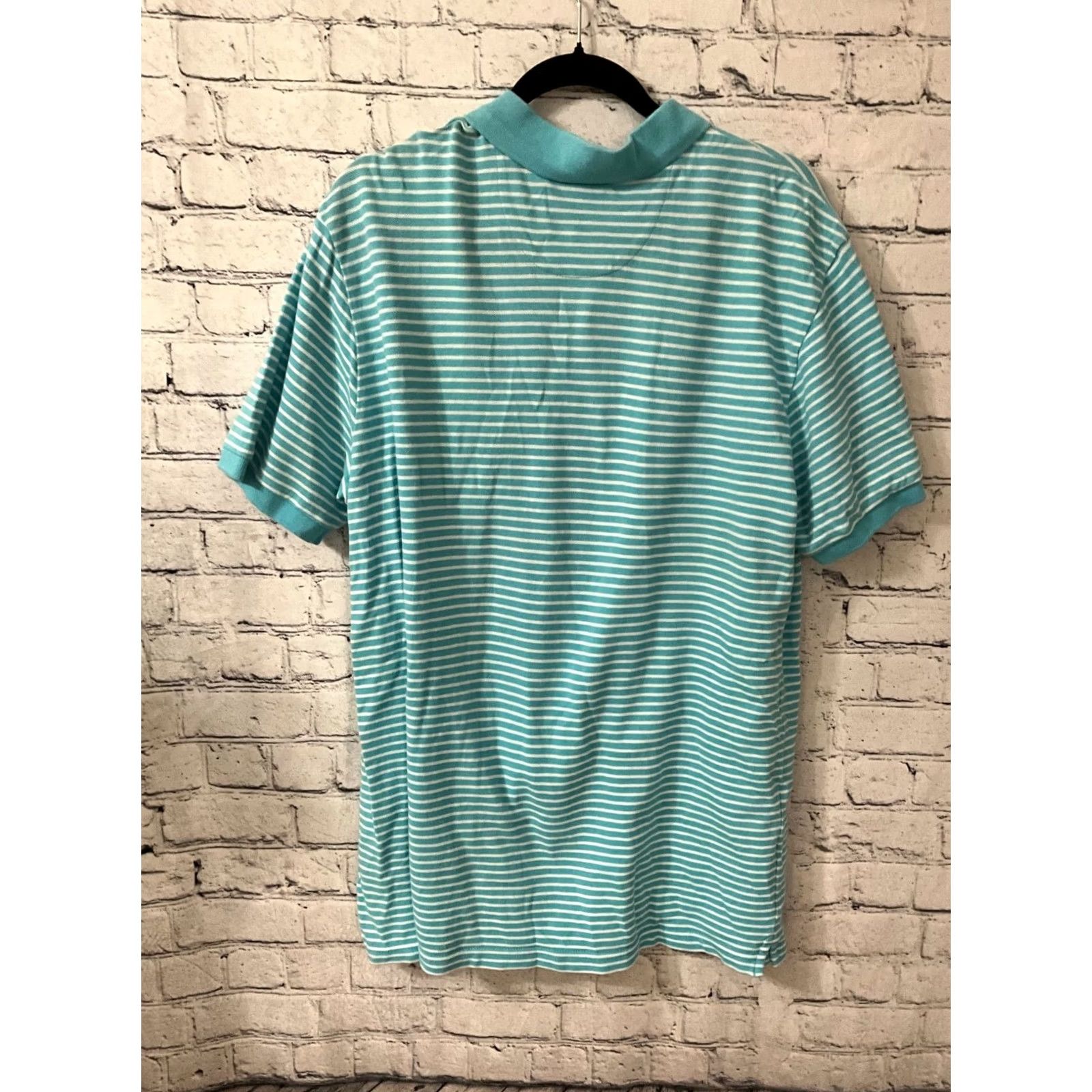 Chaps CHAPS RALPH LAUREN MENS POLO SHIRT XL BLUE STRIPED Short Sleeve Collared Logo Knit 100% Cotton Golf Casual Regular Man Size US XL / EU 56 / 4 - 5 Thumbnail