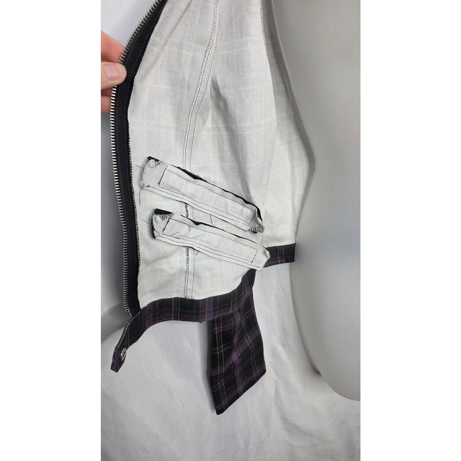 Killstar Killstar Purple Plaid Moto Jacket Women's M Gothic Grunge Size M / US 6-8 / IT 42-44 - 6 Thumbnail