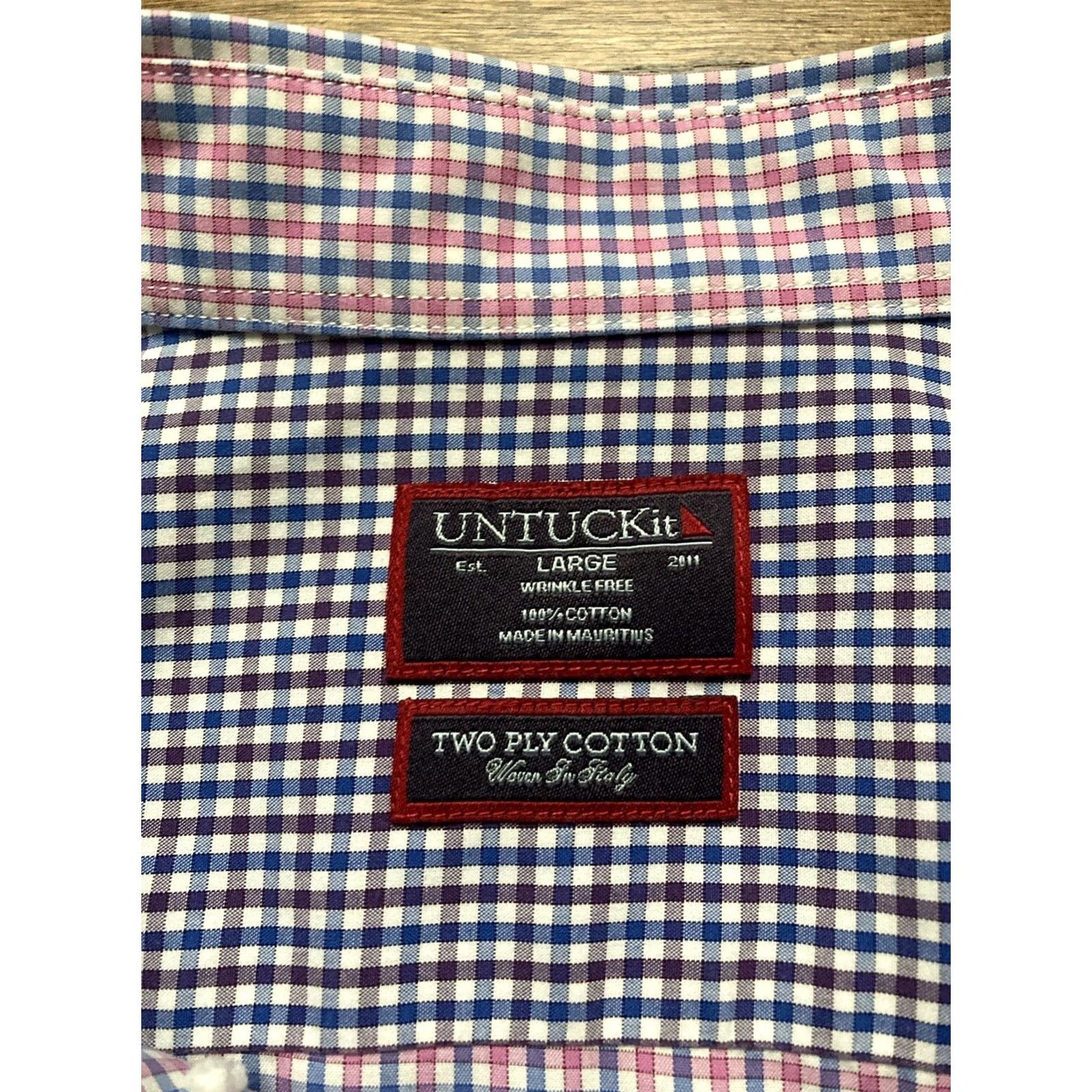 UNTUCKit UNTUCKit Shirt Mens Large Wrinkle Free Button Down Monroeville Dress Casual Multicolor Cotton Long Sleeve Slim Button-Up Collar-Down Mens Regular L Size US L / EU 52-54 / 3 - 5 Thumbnail