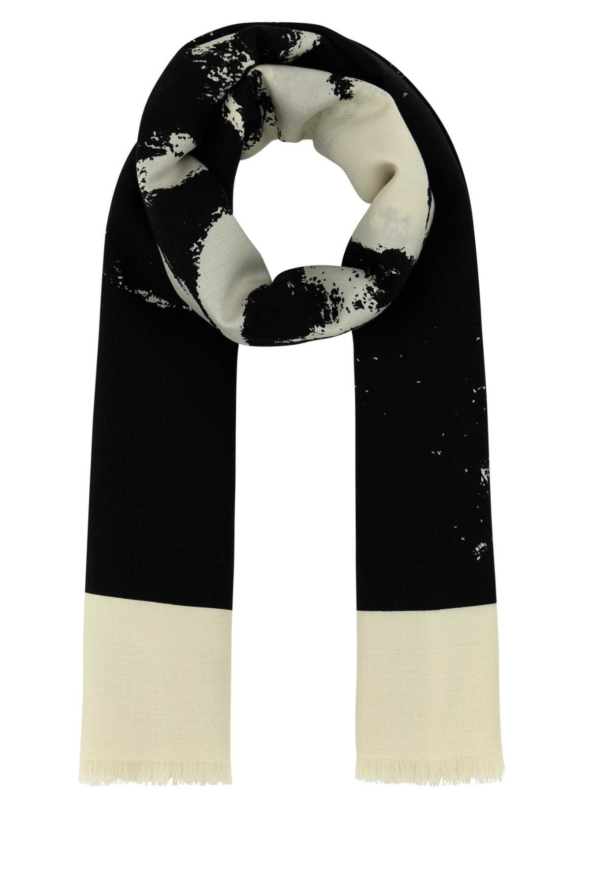 Alexander McQueen Ivory Silk Blend Scarf Size ONE SIZE - 1 Thumbnail