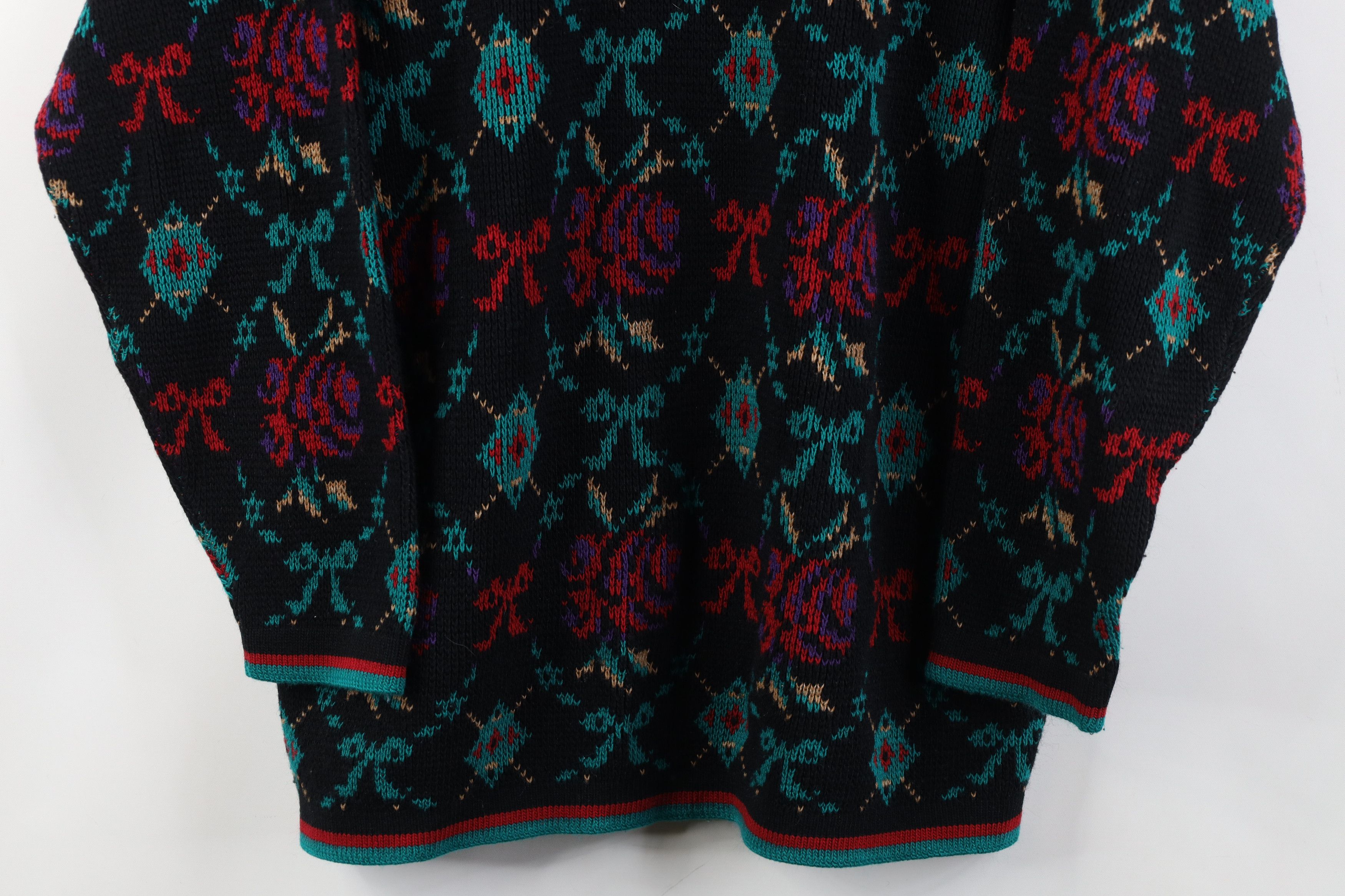Vintage Vintage 90s Streetwear Flower Argyle Knit Sweater USA Size M / US 6-8 / IT 42-44 - 3 Thumbnail
