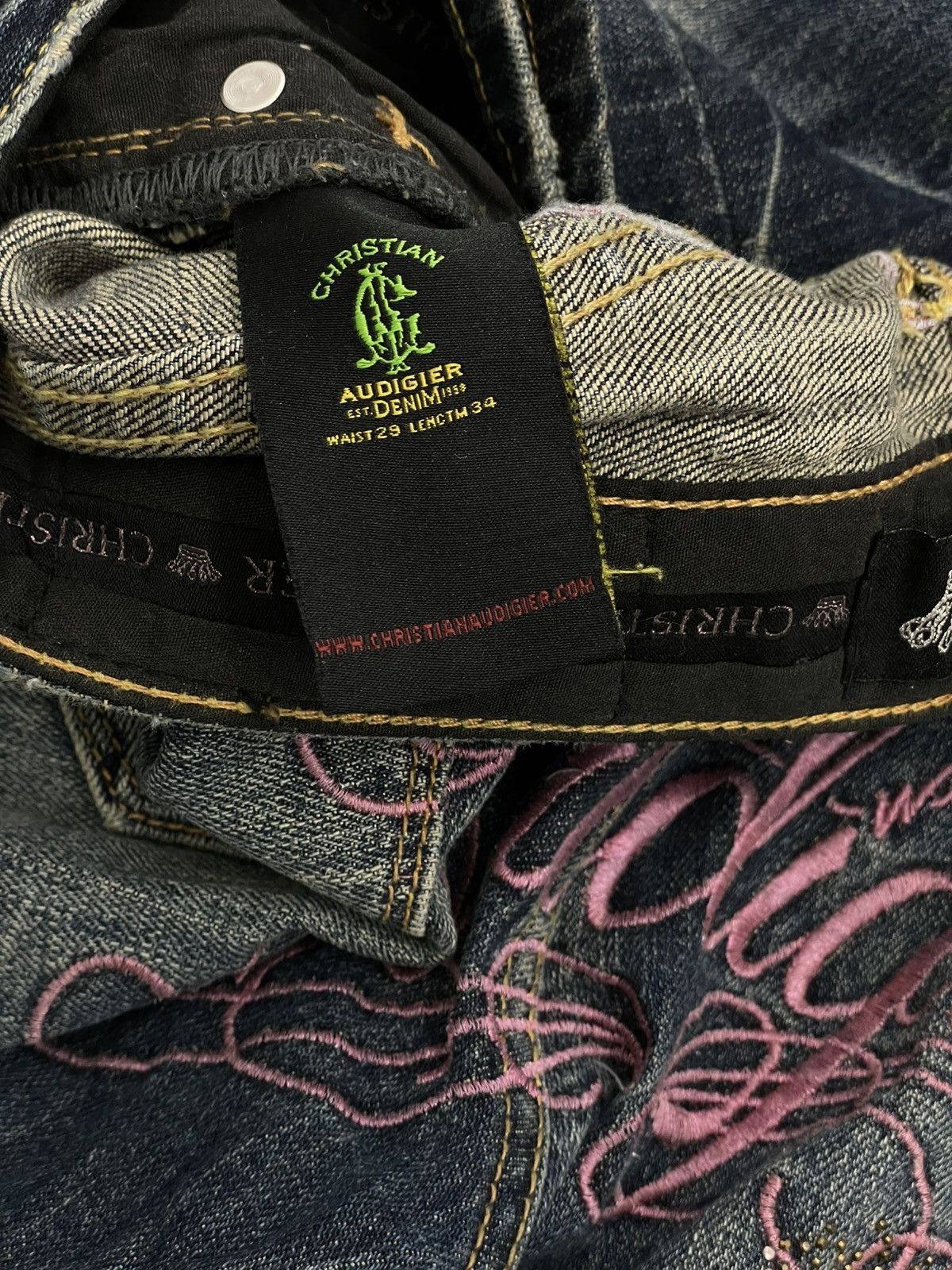 Christian Audigier VINTAGE FLARE AFFLICTION EMBROIDERED CHRISTIAN AUDIGER DENIM Size US 30 / EU 46 - 11 Thumbnail