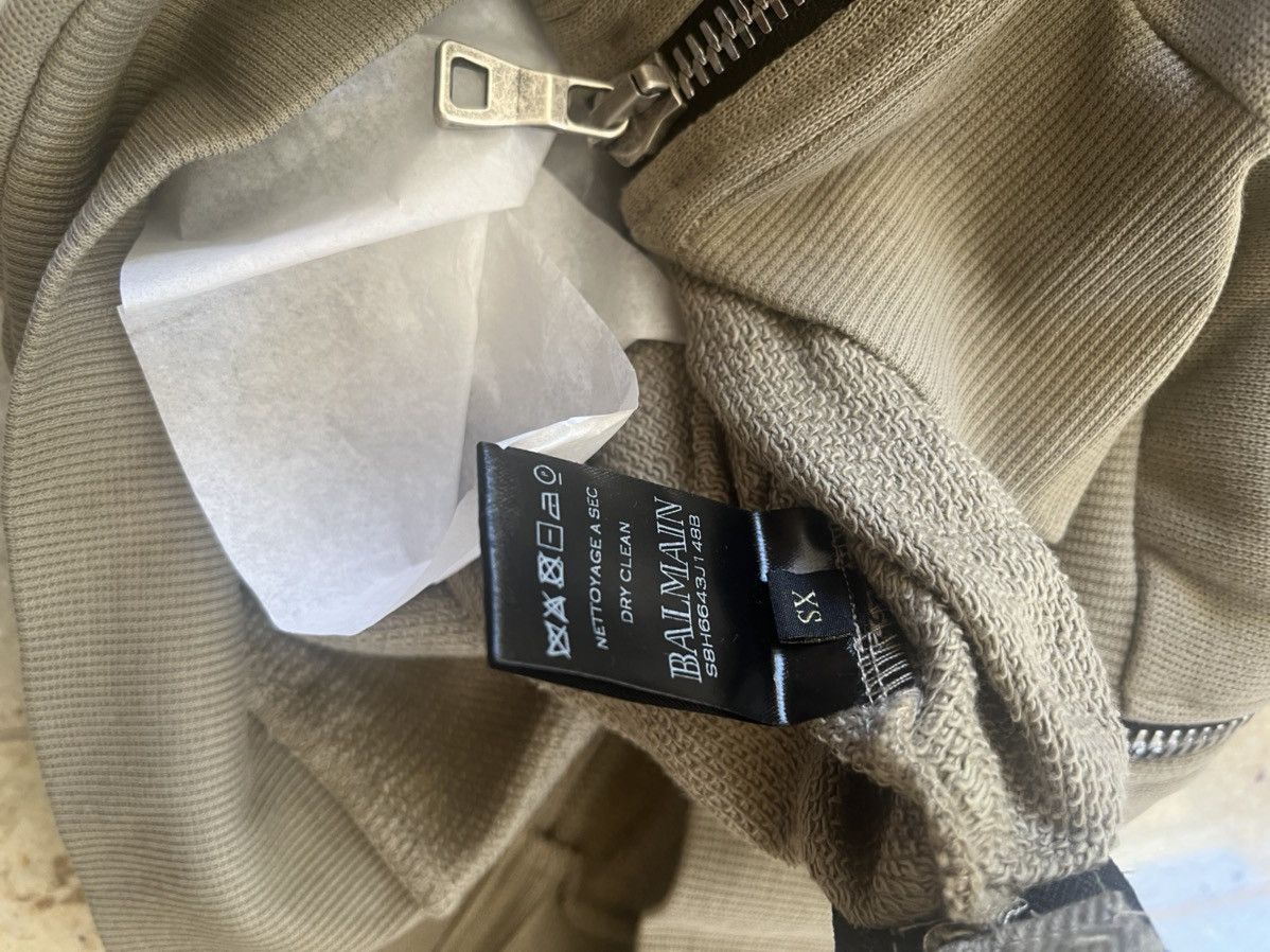 Balmain Lightweight Zip Up Hoodies in Khaki Size US XS / EU 42 / 0 - 18 Thumbnail