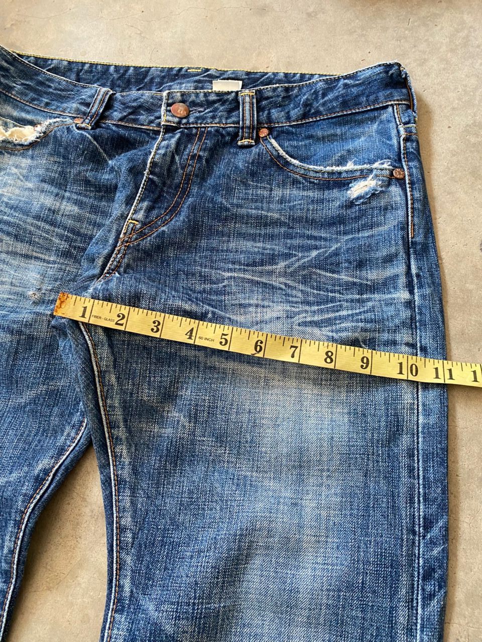 Japanese Brand Vintage River & Blue Flare Distressed Denim Size US 32 / EU 48 - 8 Thumbnail
