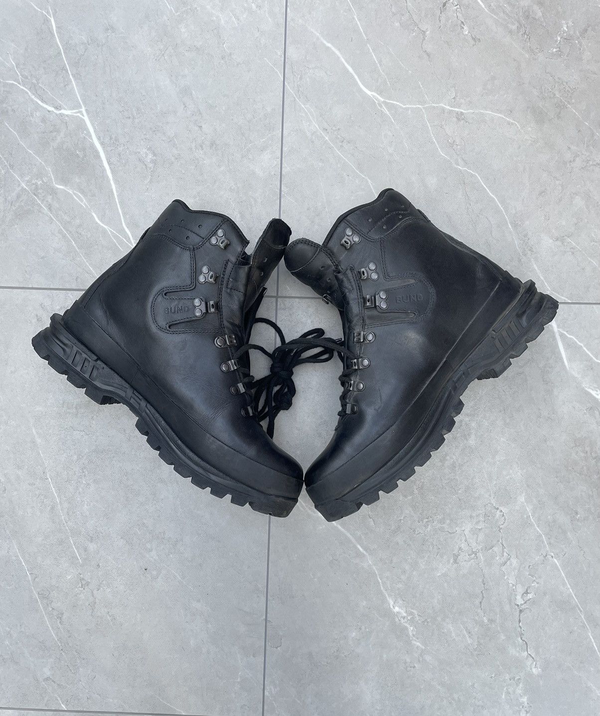 Vintage 1970s Vintage Military Black Leather Combat Boots Size US 9 / EU 42 - 3 Thumbnail