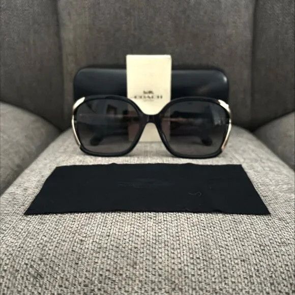 Coach Coach Black & Gold Sunglasses Size ONE SIZE - 1 Thumbnail