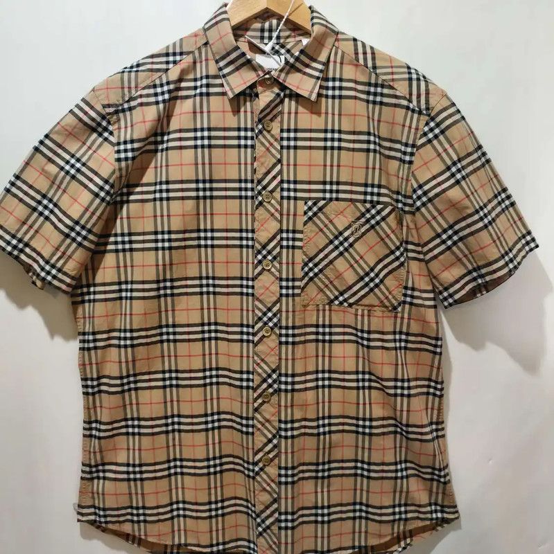 Burberry Burberry Khaki Short Sleeve Cotton Check Shirt Size US S / EU 44-46 / 1 - 1 Thumbnail