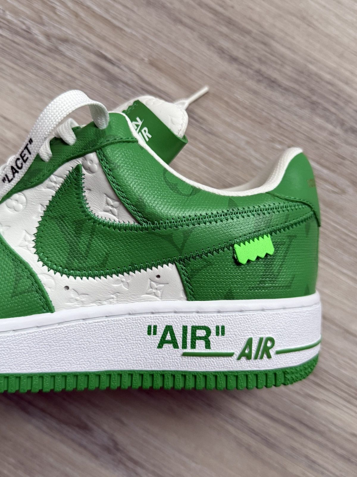 Louis Vuitton LV Nike Air Force 1 Green Monogram Size US 6.5 / EU 39-40 - 11 Thumbnail