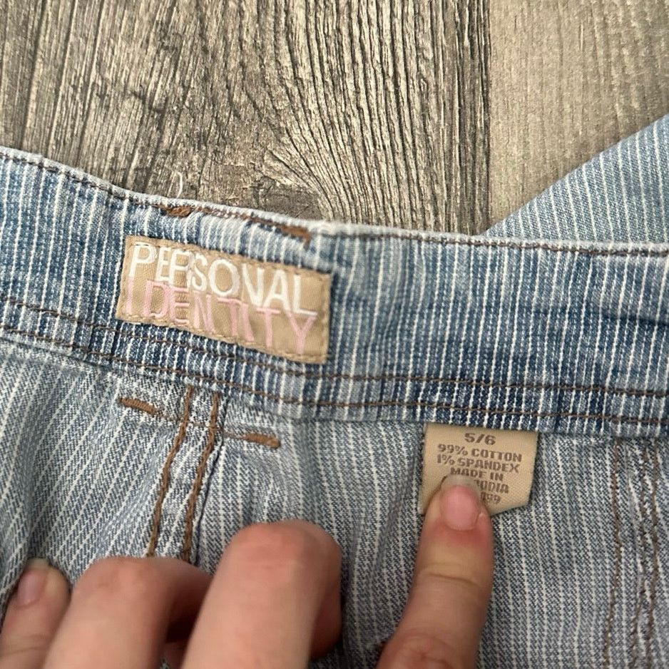 Other personal identity blue jean striped capri shorts denim Size 28" / US 6 / IT 42 - 3 Thumbnail