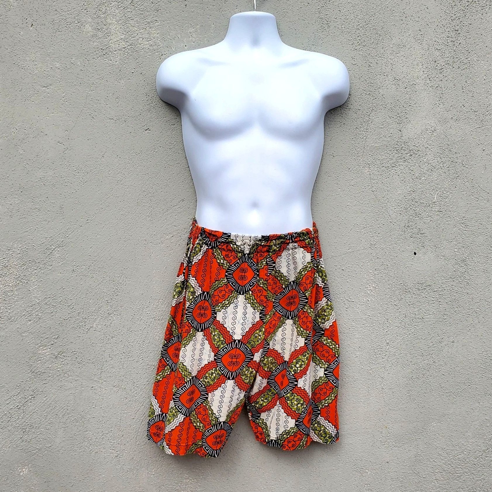 Other Vintage African Wax Print Baggy Shorts Festival Boho Unisex Size US 36 / EU 52 - 2 Thumbnail