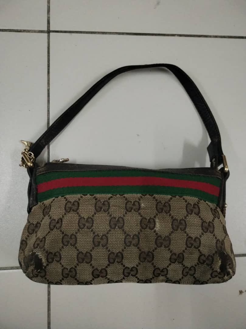 Gucci × Vintage Final Drop🔥Vtg Gucci Sherry Line GG Pattern Mini Hand Bag Size ONE SIZE - 5 Thumbnail