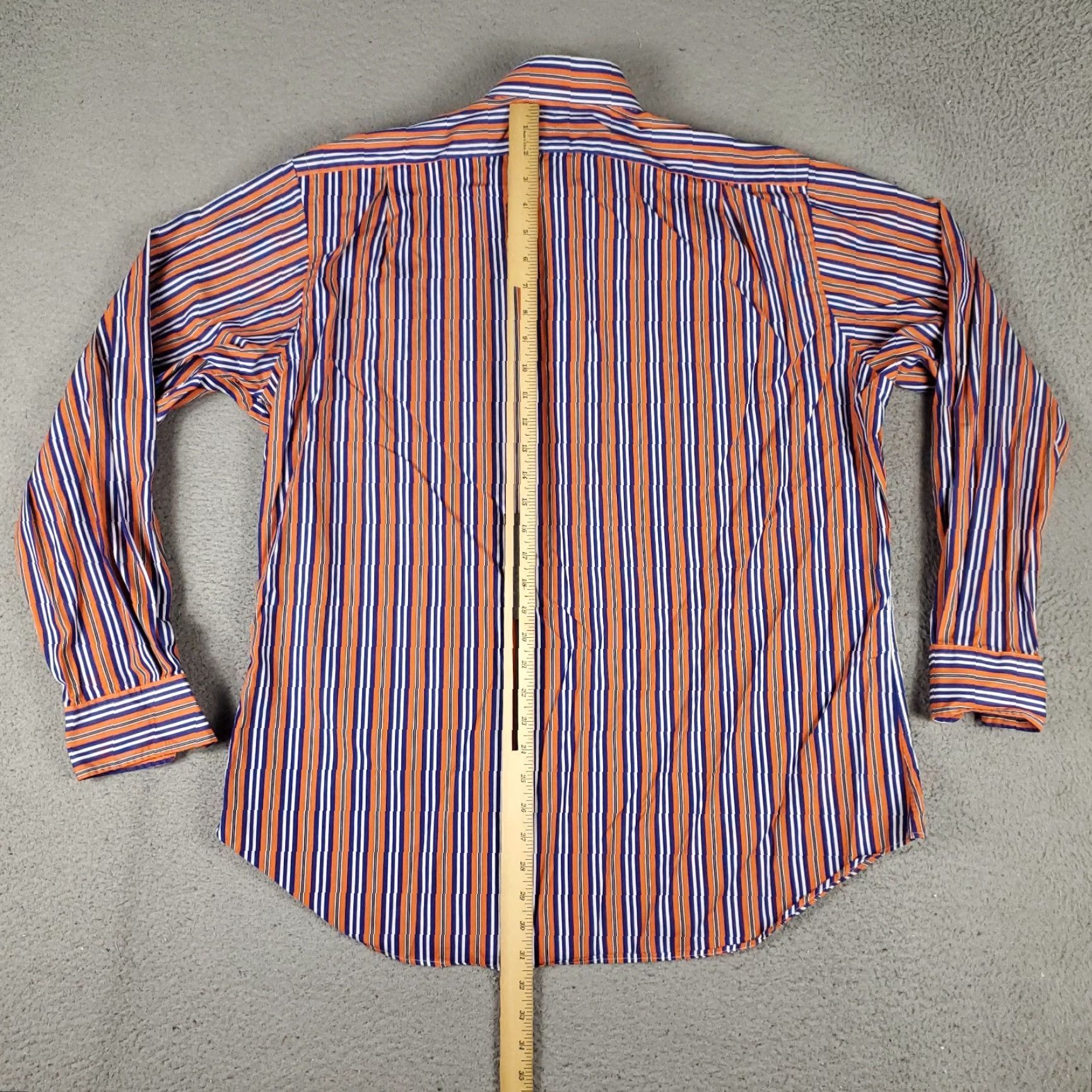 Ralph Lauren Ralph Lauren Shirt Mens XL Orange Blue Striped Pony Button-Up Long Sleeve Regular Fit Size US XL / EU 56 / 4 - 3 Thumbnail