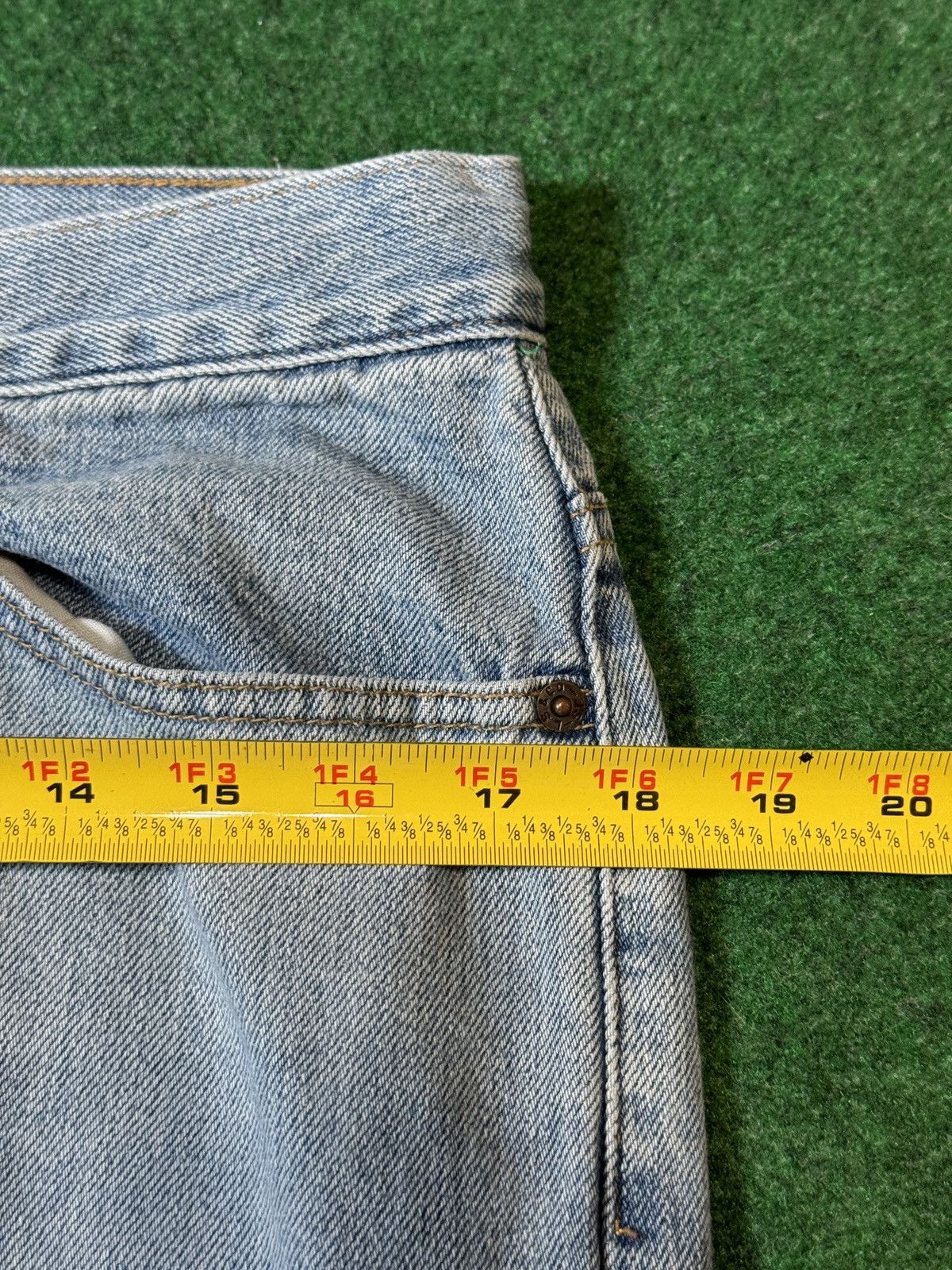 Levi's Vintage Clothing Vtg Y2K Levi’s 577 Low Rise Loose Fit Light Wash Baggy Jeans Size 33" - 7 Thumbnail
