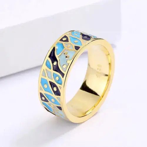 Japanese Brand × Jewelry × Vintage Creative Handmade Enamel Craft Ring Size ONE SIZE - 4 Thumbnail