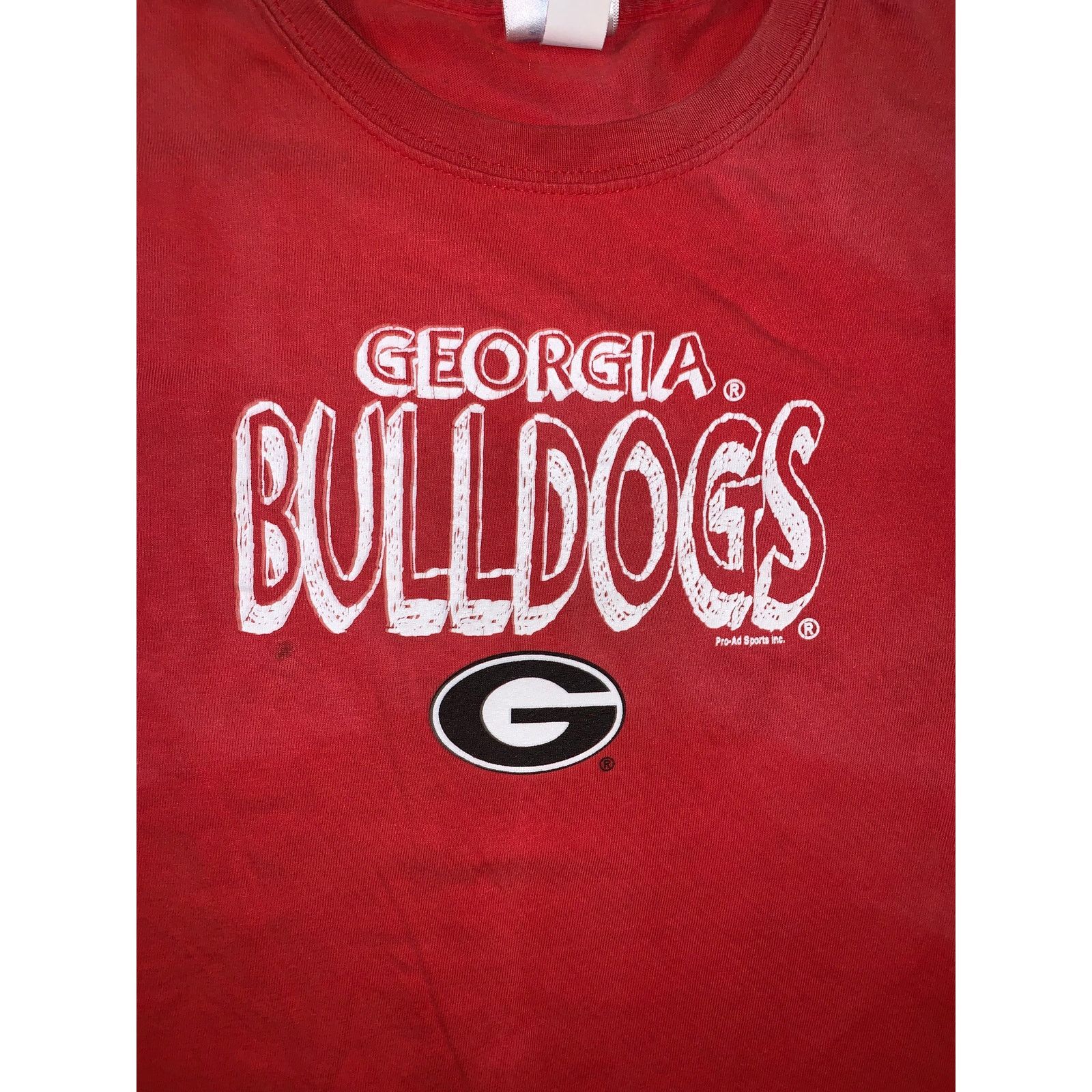 NCAA UGA Georgia Bulldogs T Shirt Medium Red Faded Y2K Baby Tee Size M / US 6-8 / IT 42-44 - 2 Thumbnail