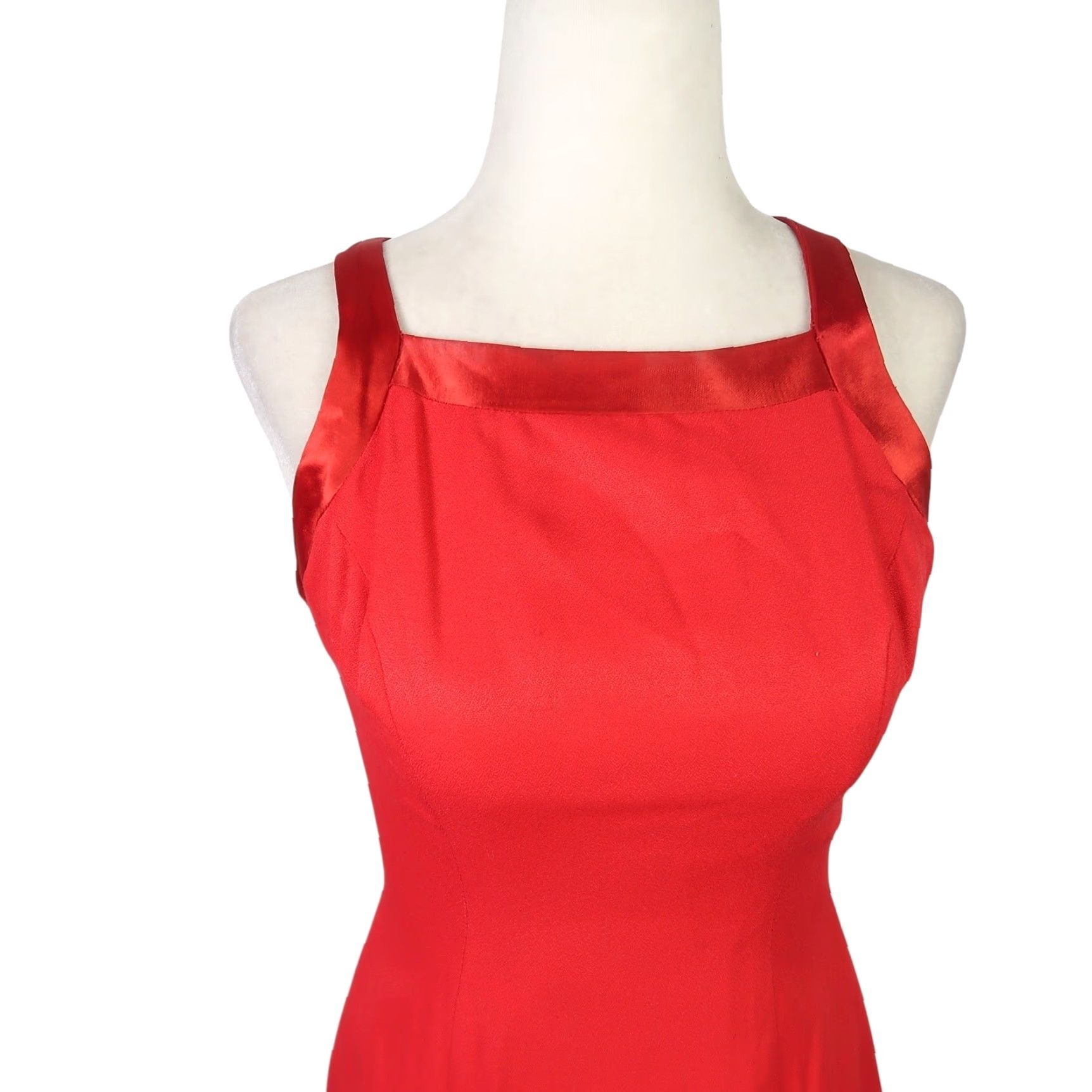 Vintage VINTAGE CDC red square neck strappy midi cocktail dress 2P Women Petite Midi Formal 90s Velvet? Size XS / US 0-2 / IT 36-38 - 2 Thumbnail