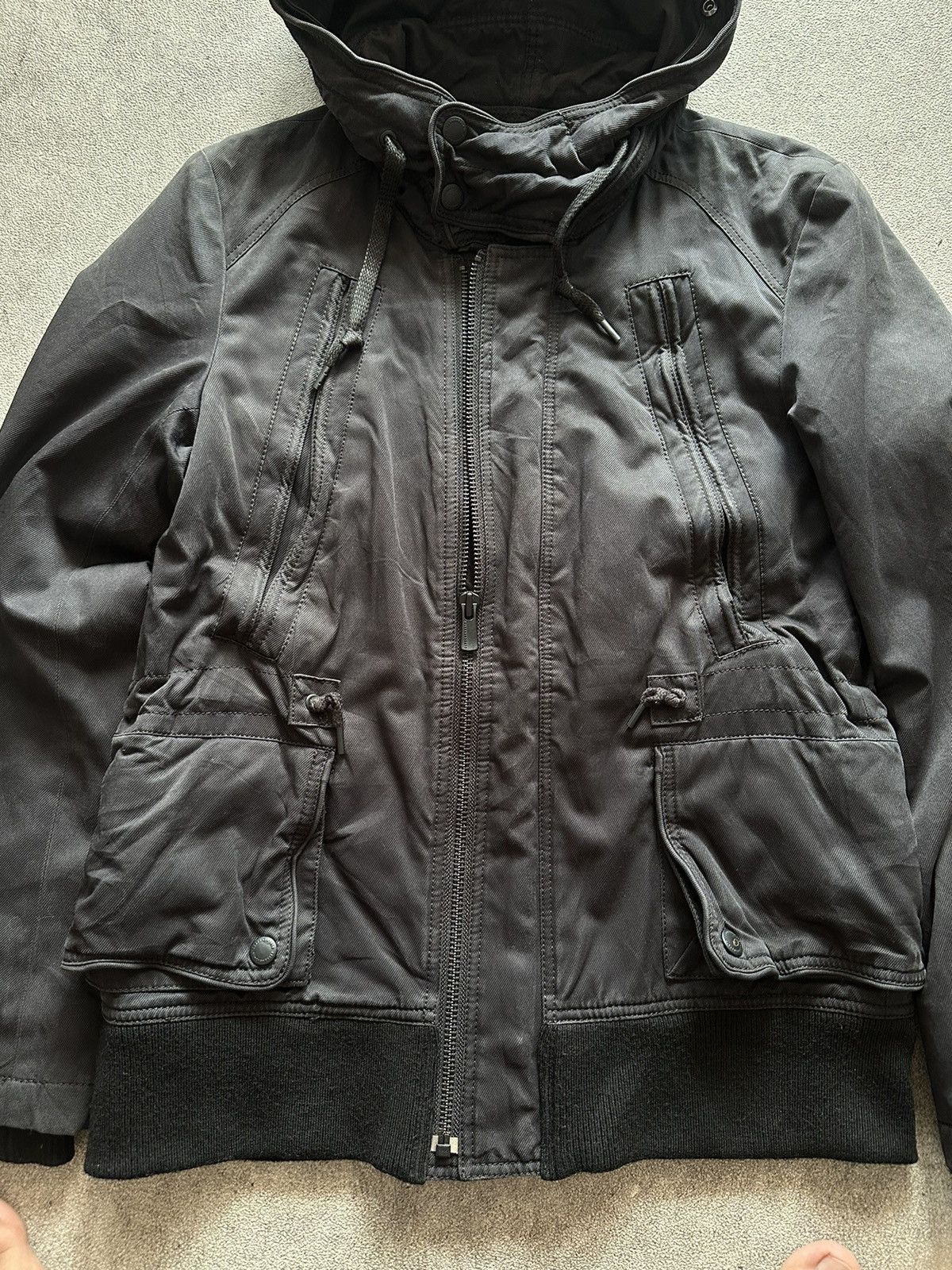 Neil Barrett Black Barret Neill Barret Coated Hooded Multipocket Jacket Size US S / EU 44-46 / 1 - 6 Thumbnail