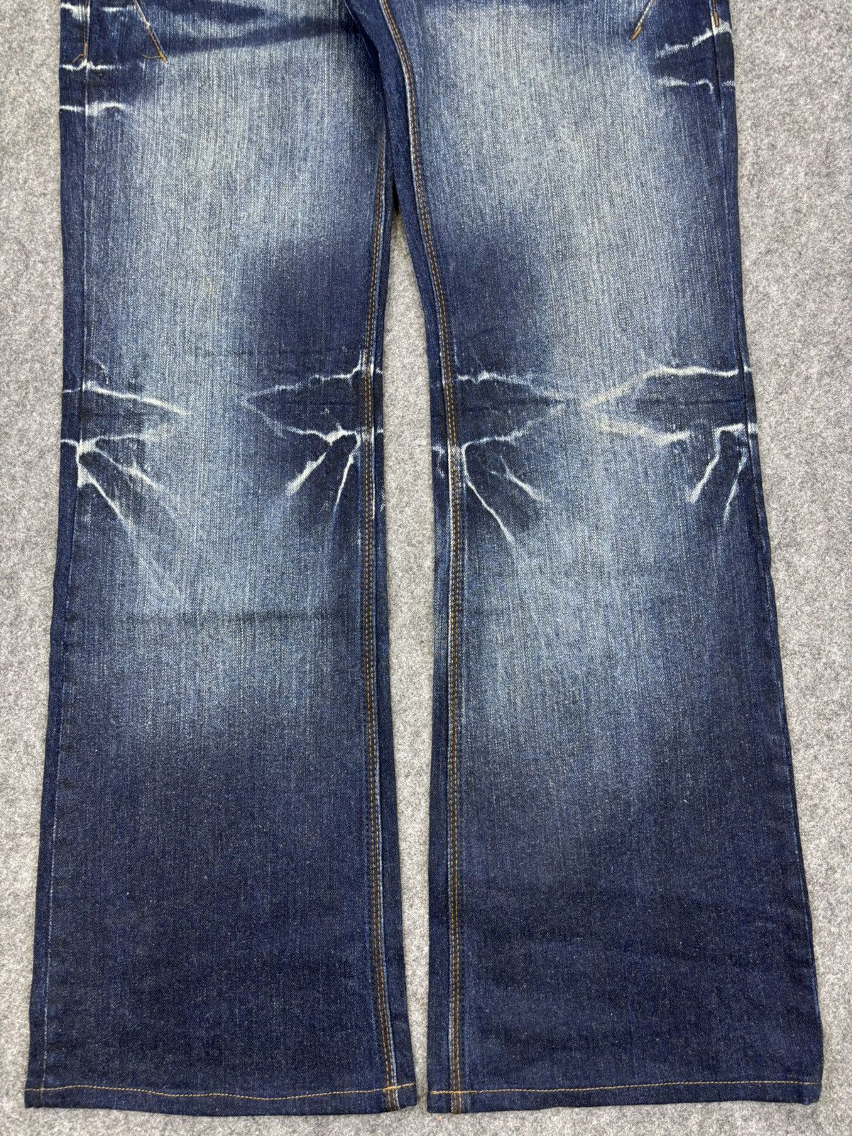 Japanese Brand 💥FLARE🔥Insane NCFM Japan Stone Wash Flare Jeans F714 Size US 36 / EU 52 - 4 Thumbnail