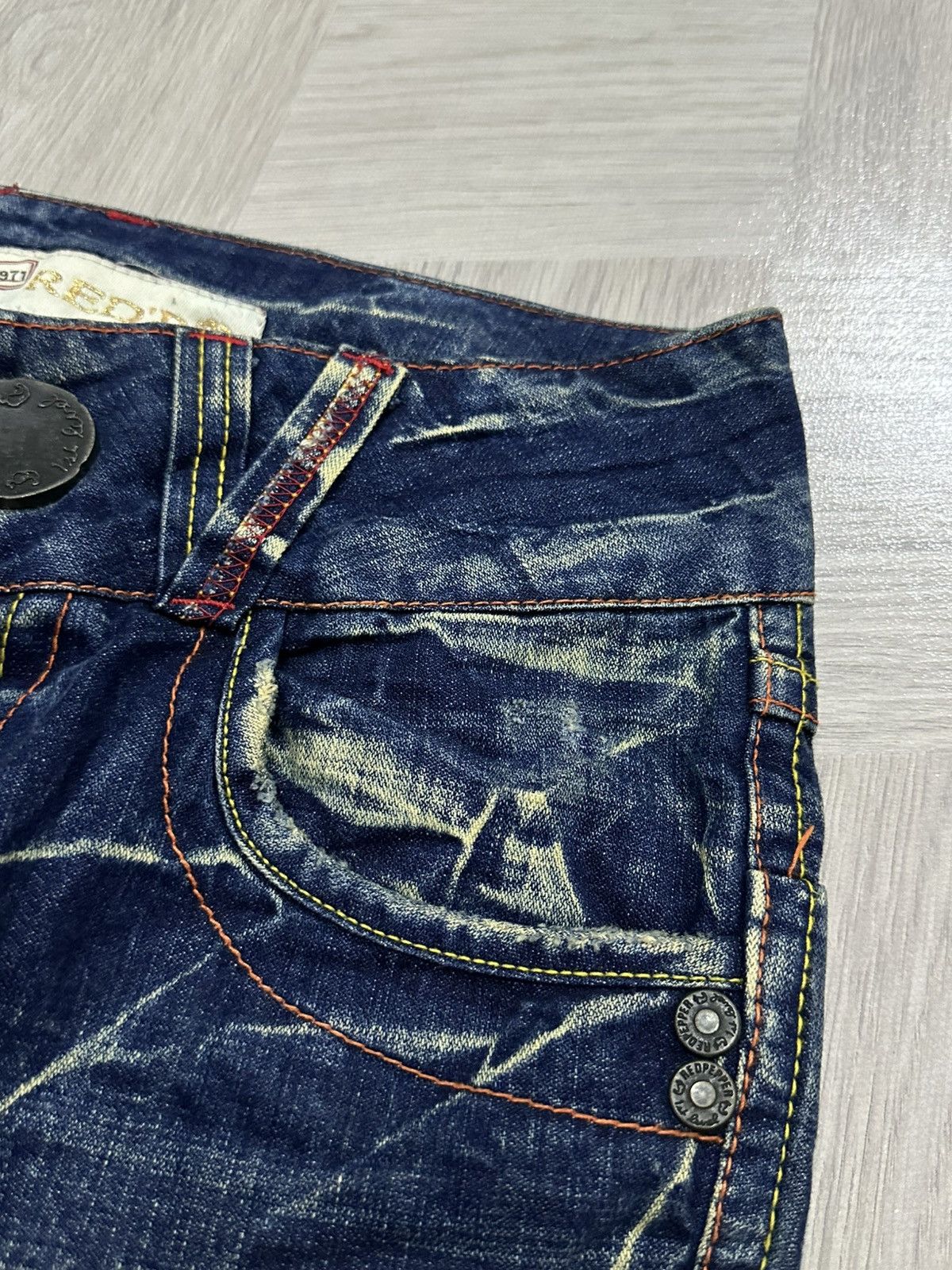 If Six Was Nine Vintage Y2K Red Pepper Denim Mudmax Wash Pant Size US 28 / EU 44 - 6 Thumbnail