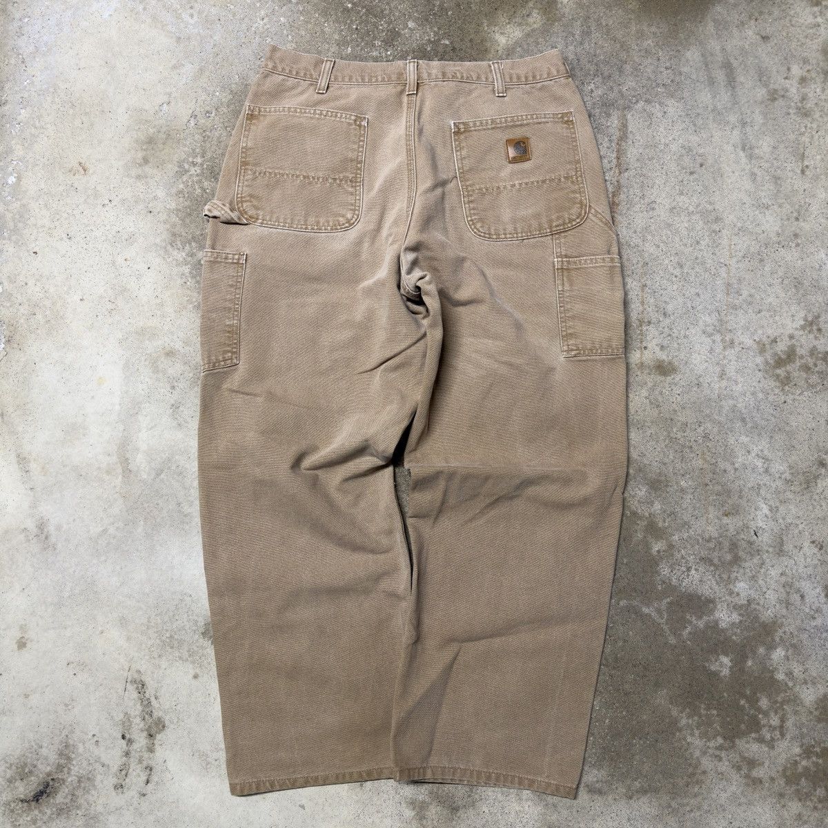 Image of Carhartt Baggy Tan Carpenter Pants 31X28, Men's