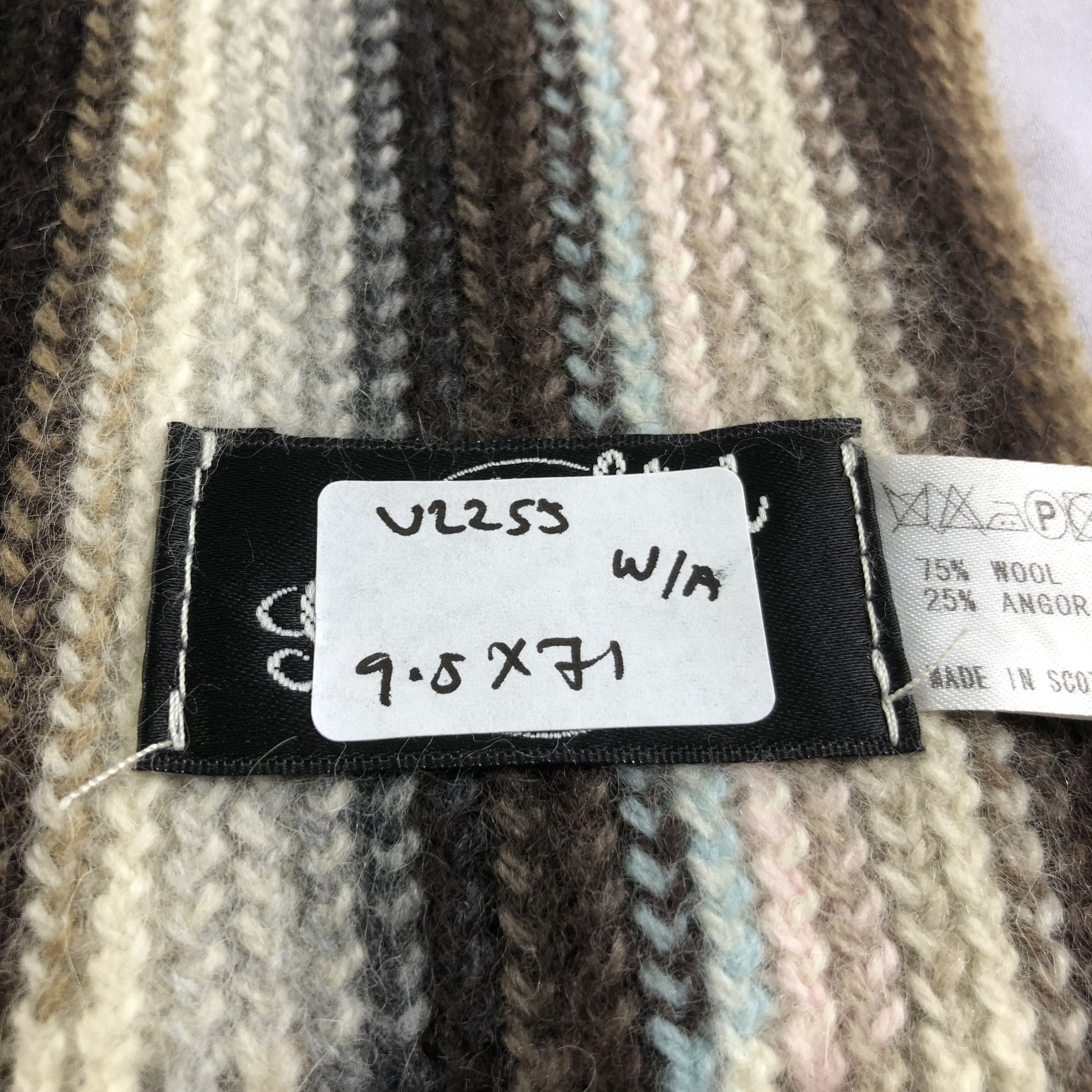 Beams Plus Beams Stripe Knit Wool Scarf Muffler Neckwear V2255 Size ONE SIZE - 5 Thumbnail