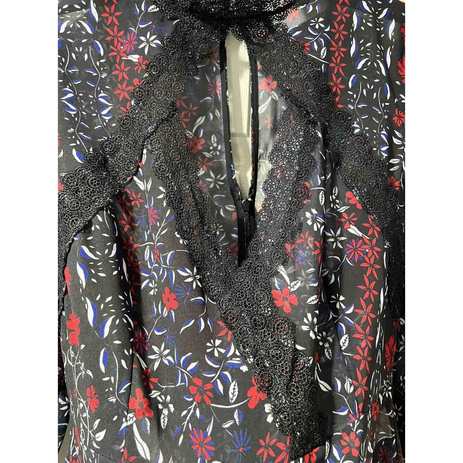 NICHOLAS N/Nicholas Lace Blouse Bell Sleeves Multicolor 8 A003303 Size M / US 6-8 / IT 42-44 - 5 Thumbnail