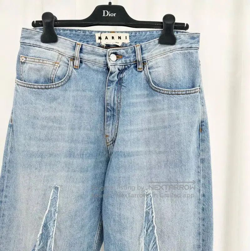 Marni Marni Casual Blue Cotton Logo Pants for Men . Size US 44 / EU 60 - 3 Thumbnail