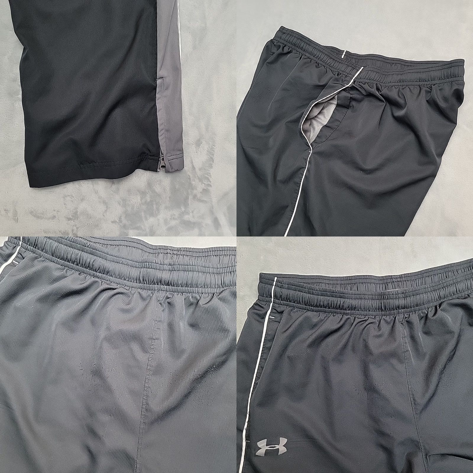 Under Armour Under Armour Pants Mens XL Black Loose Workout Elastic Waist Zip Leg Size US 36 / EU 52 - 8 Thumbnail