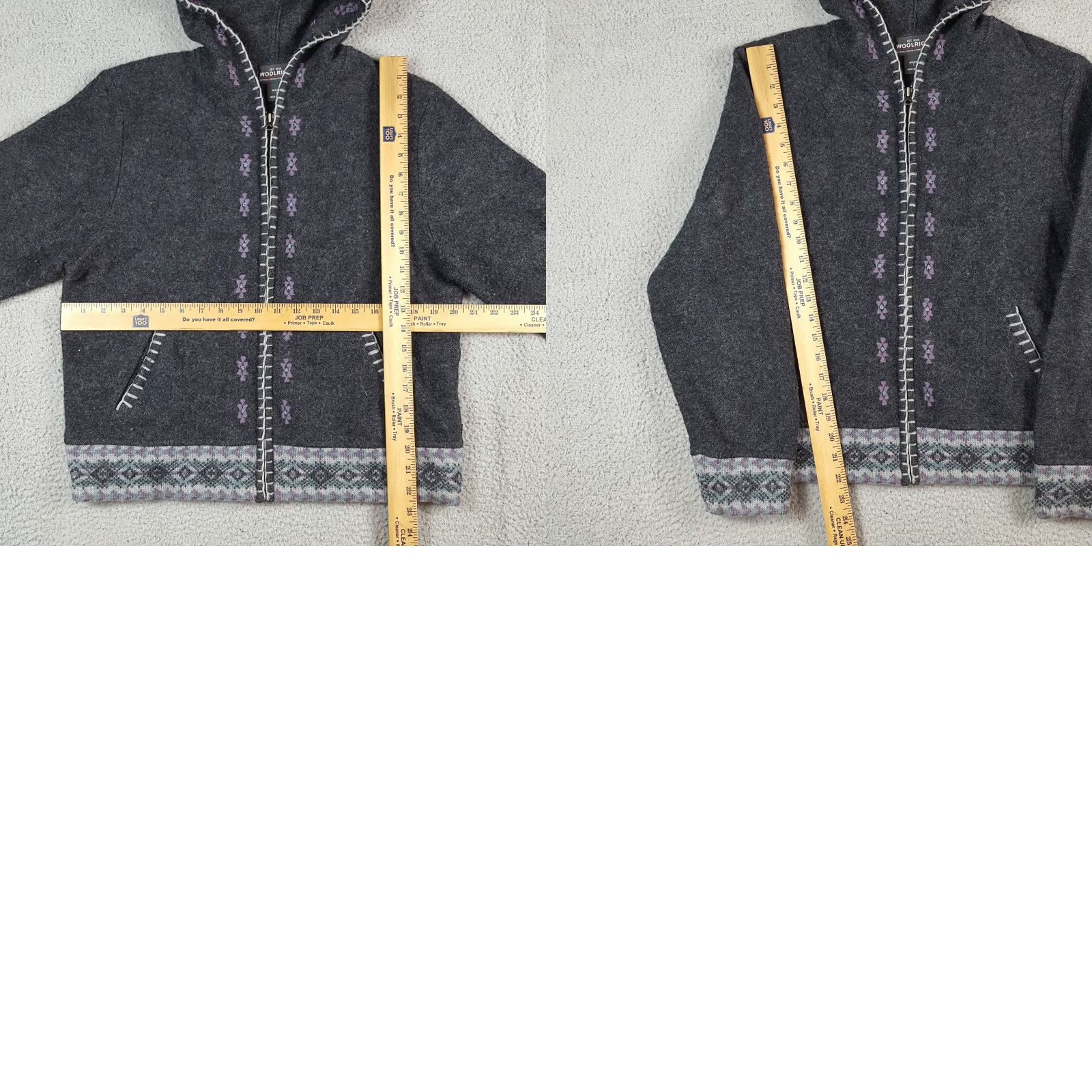 Vintage VINTAGE Woolrich Floral Hoodie Cardigan Sweater Zip Up Hooded L Knit Gray Size L Womens - 90s Flower Outdoor Casual Fit: Regular Size L / US 10 / IT 46 - 8 Thumbnail