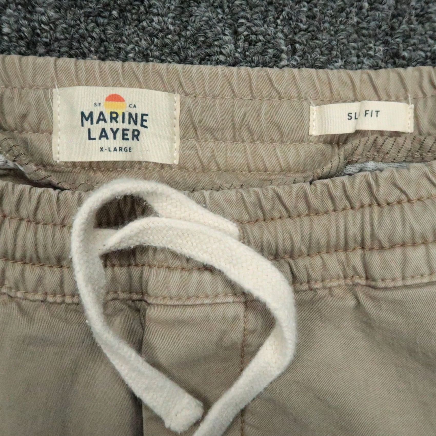 Marine Layer Marine Layer Pants Mens XL Beige Slim Fit Chino Casual Workwear Pockets Stretch Flat Front 32in Inseam Denim? Size US 36 / EU 52 - 3 Thumbnail