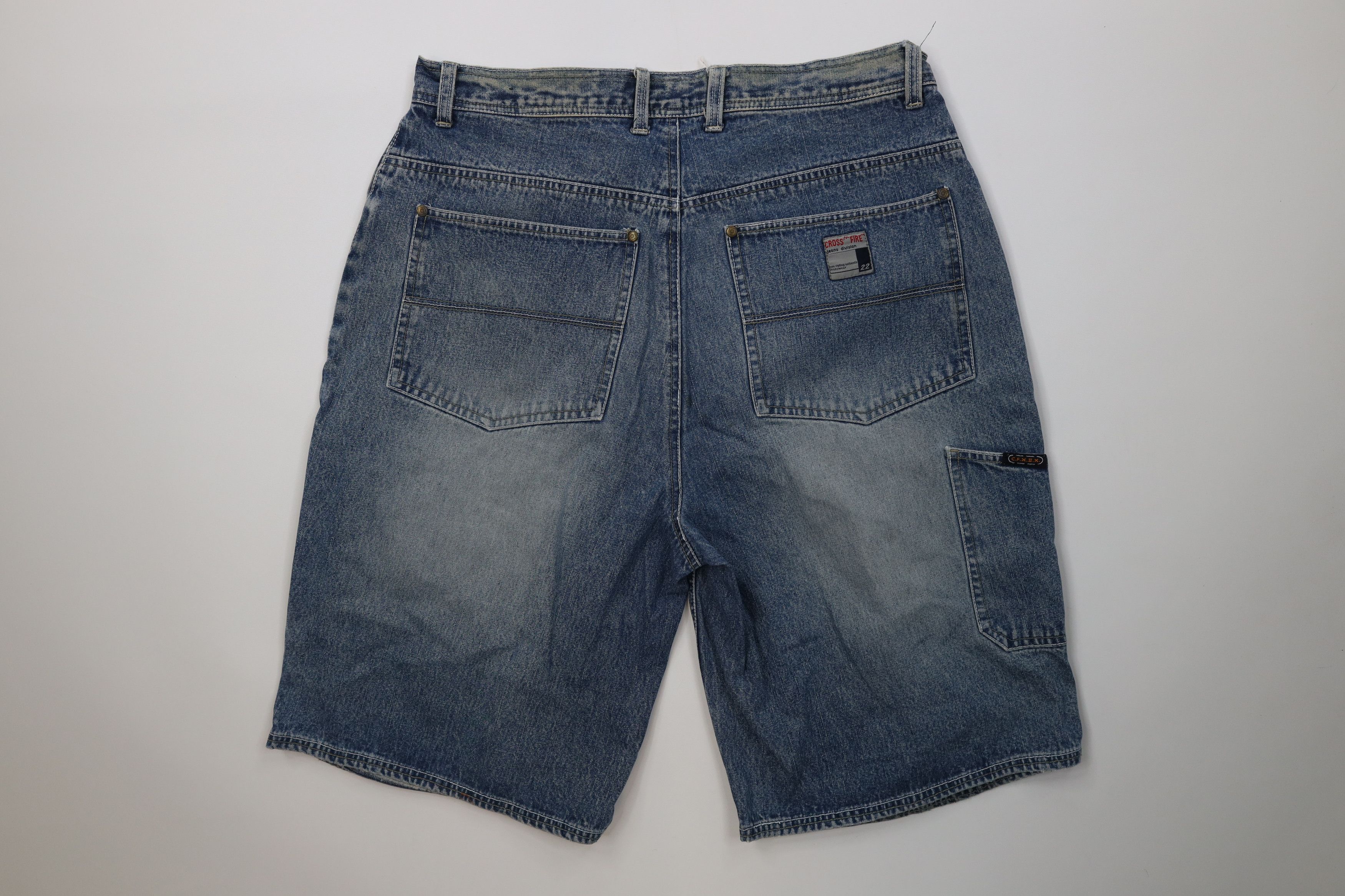Vintage Vintage 90s Y2K Streetwear Baggy Fit Denim Jean Shorts Blue Size US 34 / EU 50 - 9 Thumbnail