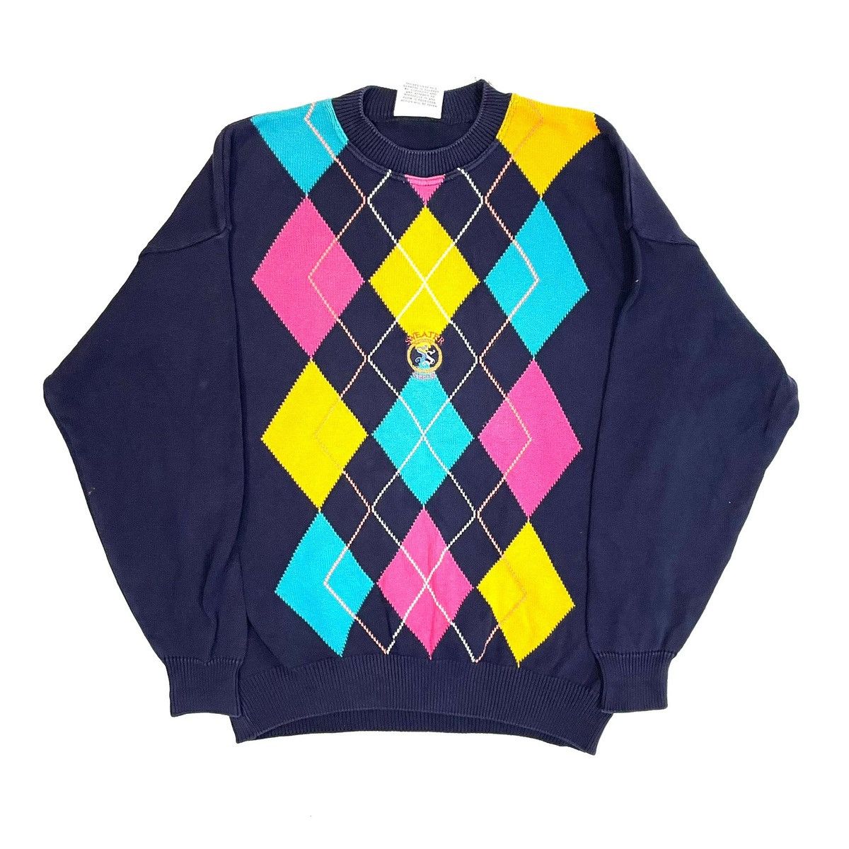 Vintage Vintage The Sweater Shop Argyle Sweater Jumper Retro 90s Size US L / EU 52-54 / 3 - 1 Thumbnail