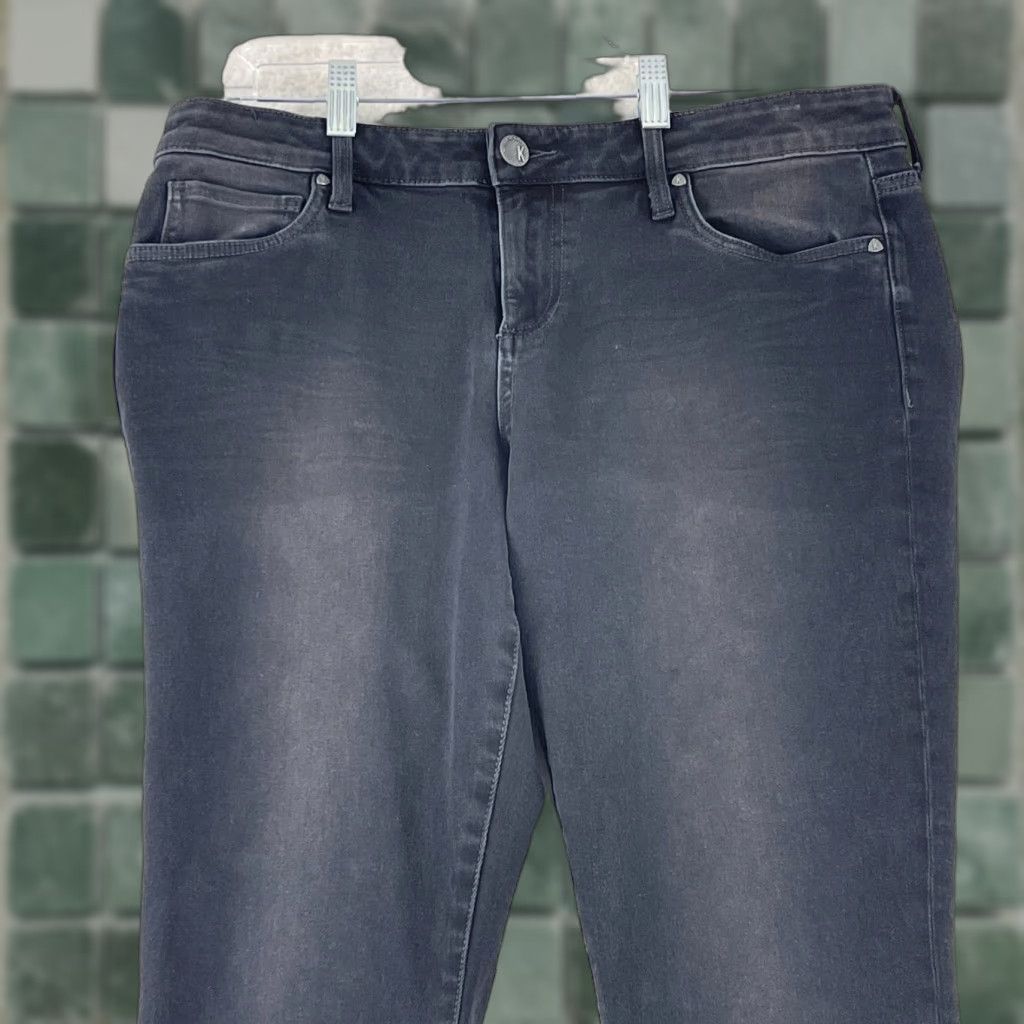 Vintage KUT from the Kloth Donna Ankle Skinny Jean Womens Size 12 Black Denim Frayed Hem Size 34" / US 12 / IT 48 - 1 Thumbnail
