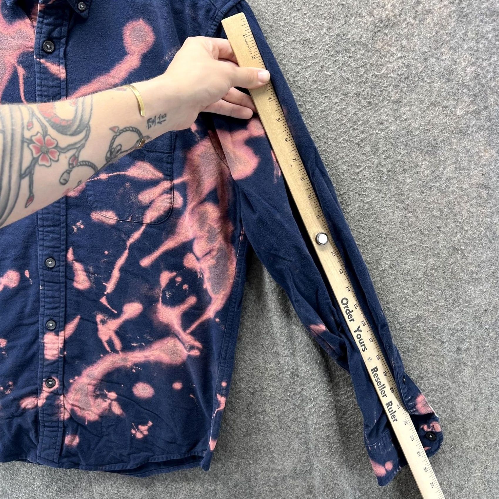 Abercrombie & Fitch Abercrombie & Fitch Shirt Mens M Bleach Dye Flannel Grunge Retro Hippie Navy Blue Size US M / EU 48-50 / 2 - 4 Thumbnail