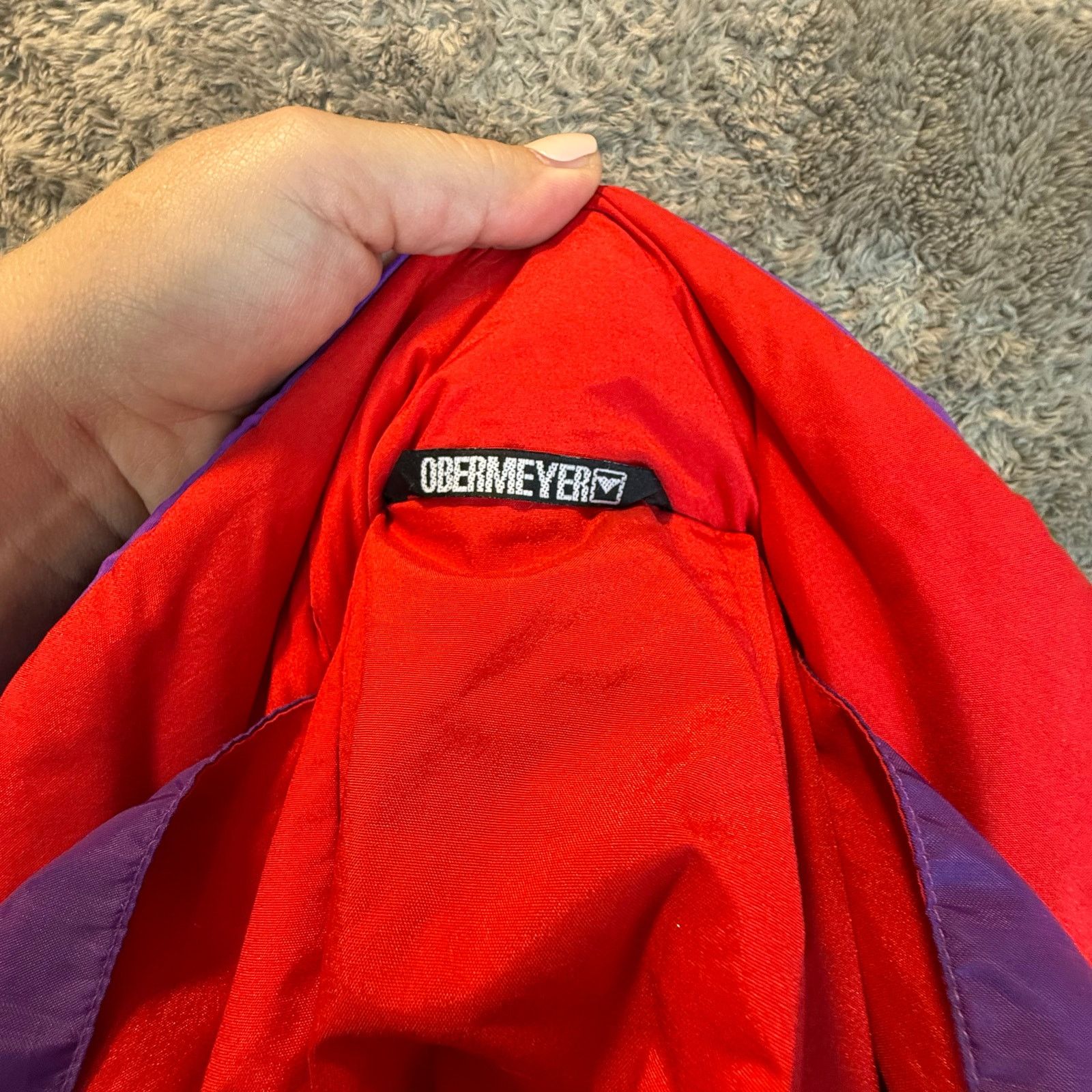 Obermeyer VTG 80s Obermeyer Snowsuit Women Girls Red Purple Ski Bib Size ONE SIZE - 7 Thumbnail