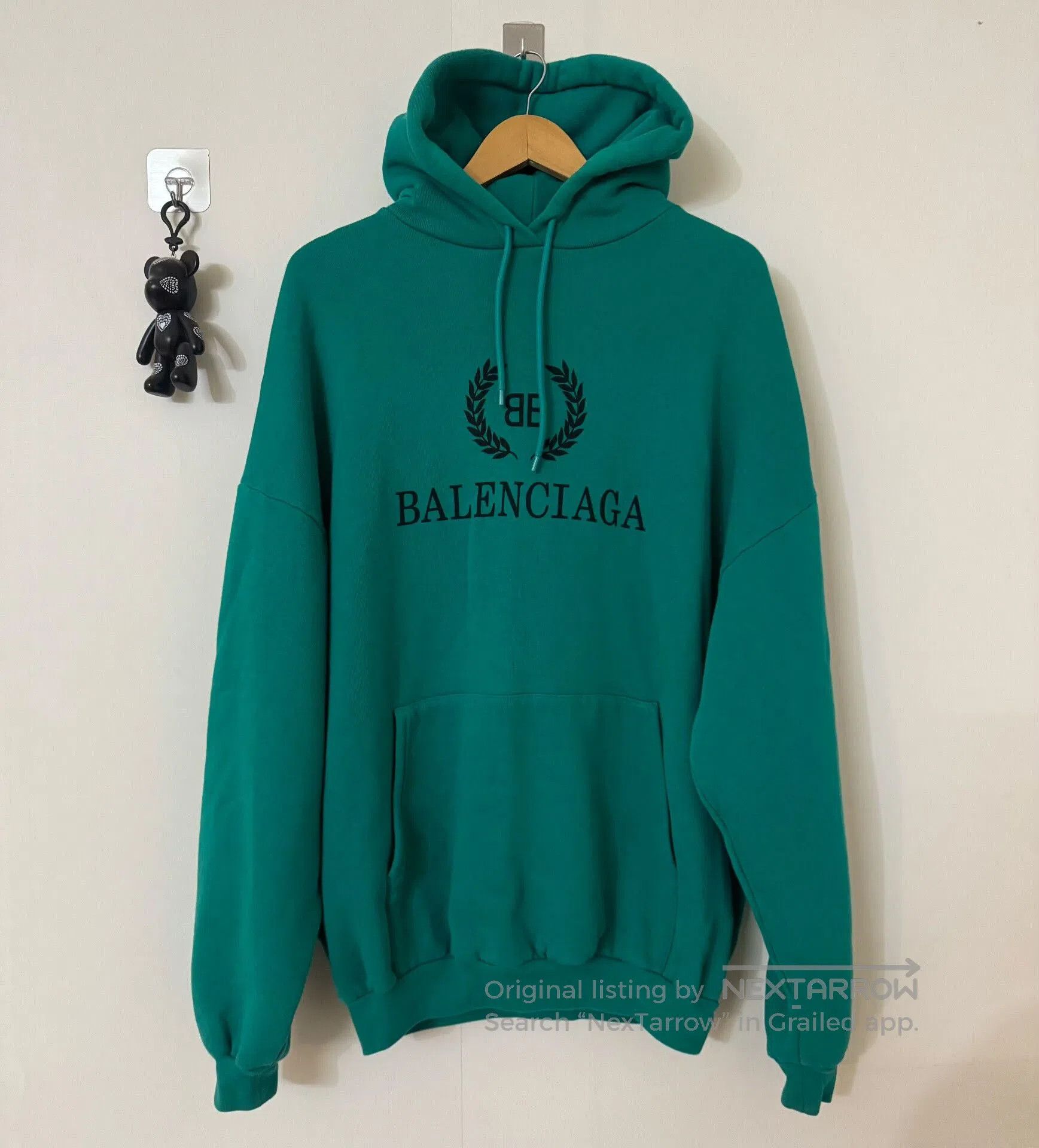 Balenciaga balenciaga turquoise hoodie with logo. Size XS / US 0-2 / IT 36-38 - 1 Thumbnail