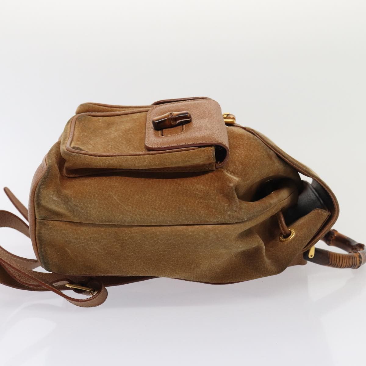 Gucci GUCCI Bamboo Shoulder Bag Suede Brown Gold 003 2058 003 2058 Size ONE SIZE - 4 Thumbnail