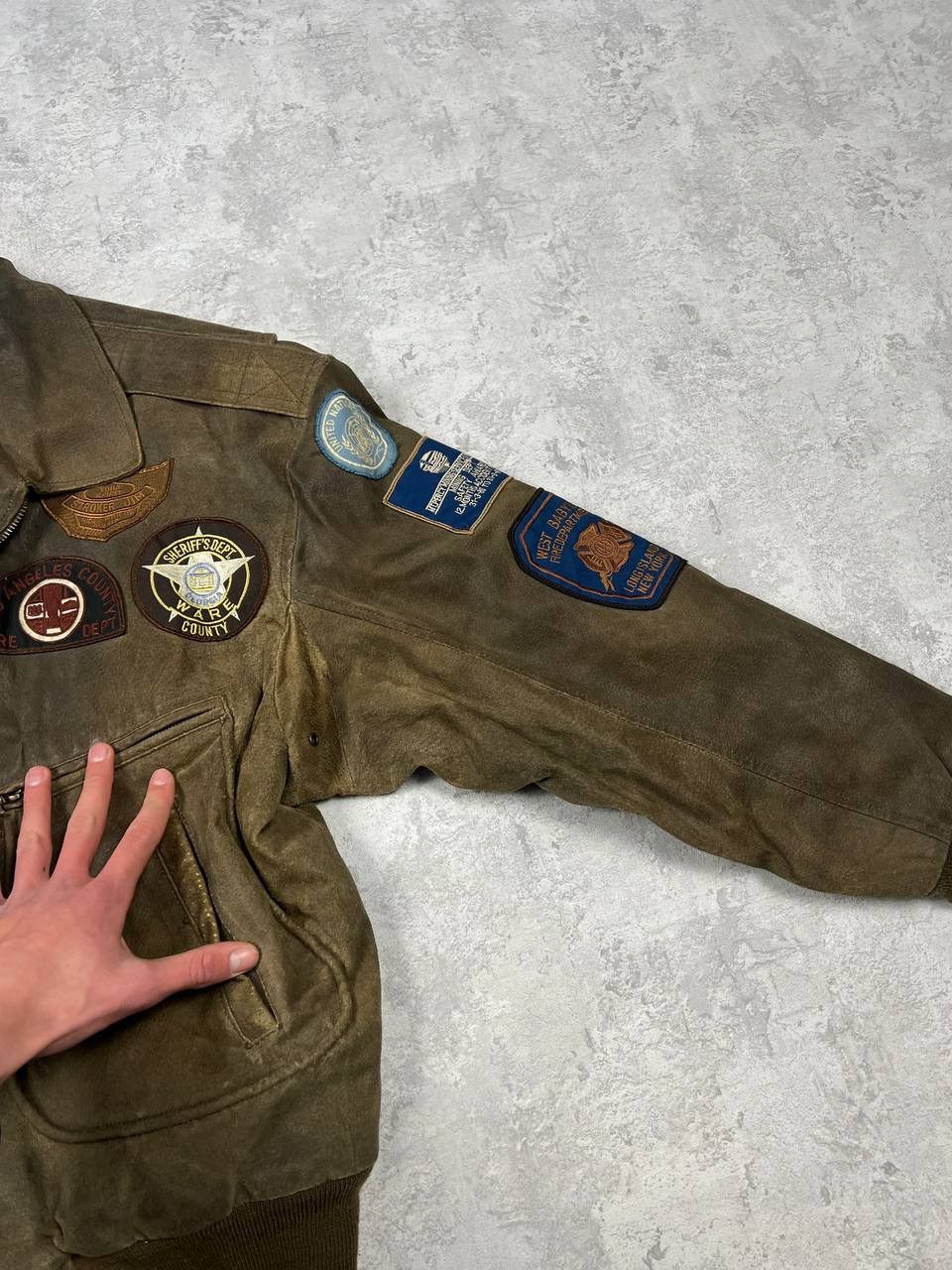 Excelled Vintage Excelled Leather Jacket Military Army Patches USA Size US XL / EU 56 / 4 - 8 Thumbnail