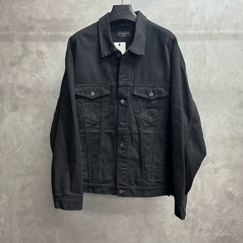 Balenciaga Balenciaga Black Solid Lapel Single Breasted Long Sleeve J Size US XL / EU 56 / 4 - 2 Thumbnail