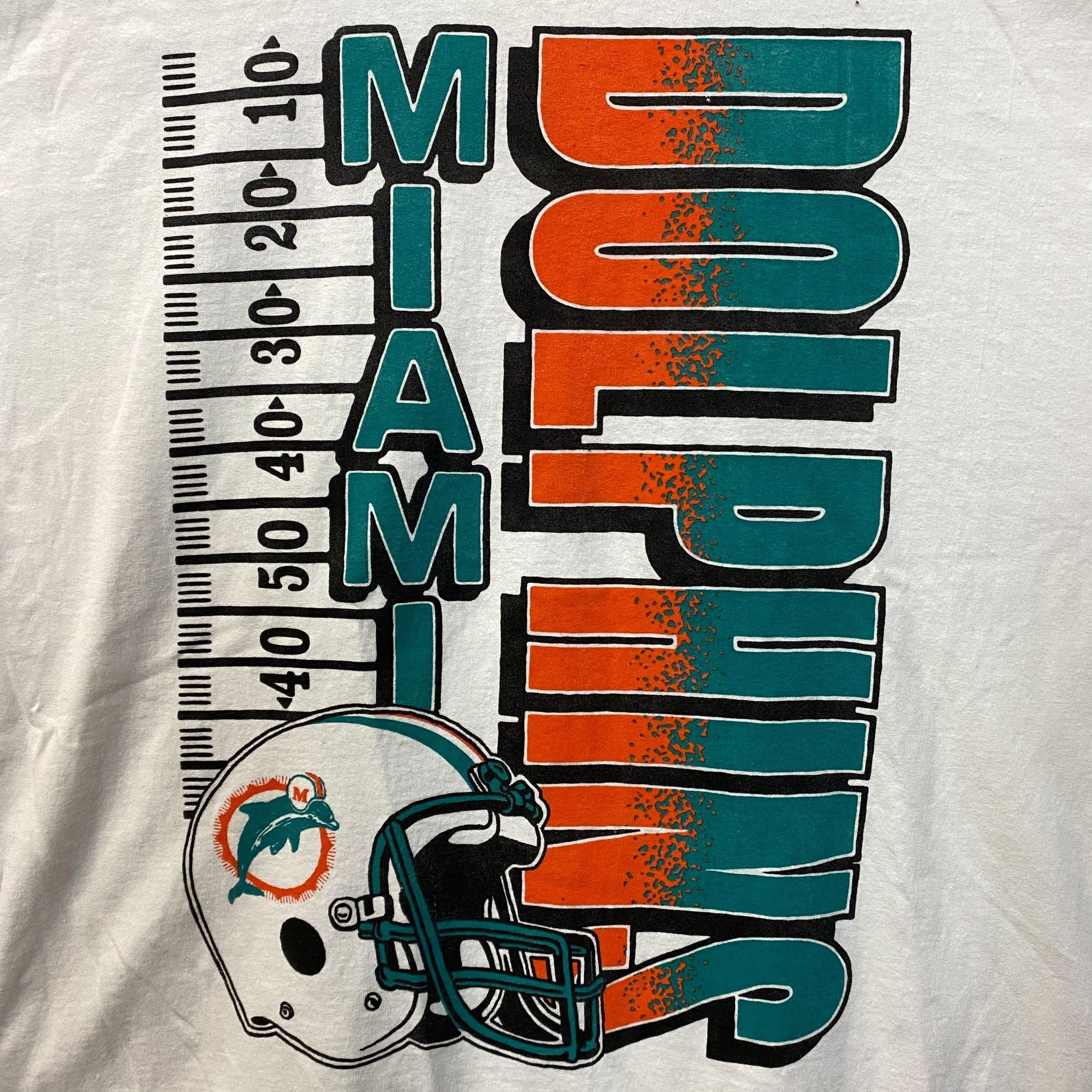 Junk Food Miami Dolphins Yardage Graphic Design T-Shirt XL Size US XL / EU 56 / 4 - 2 Thumbnail