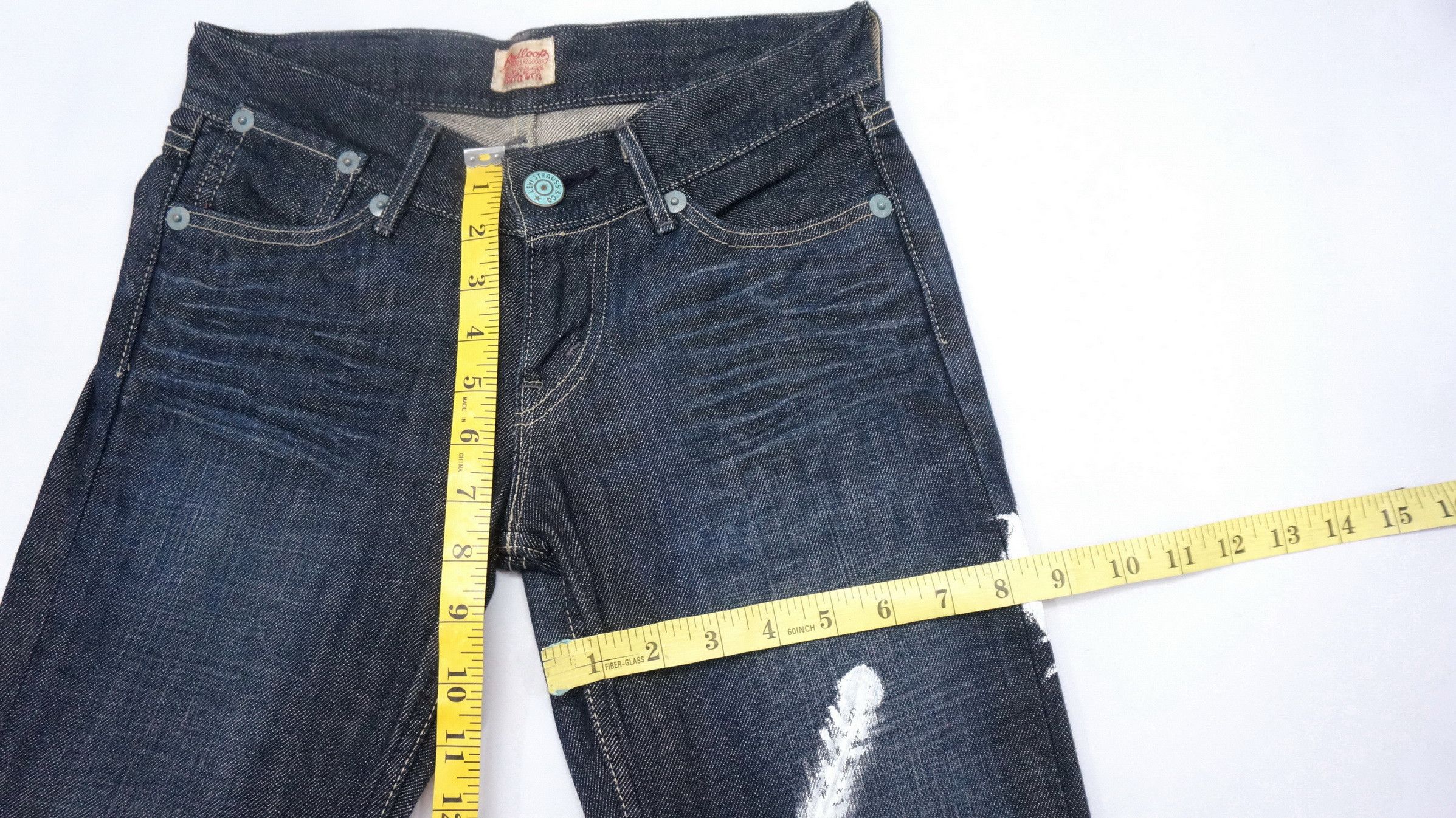 Levi's 💥 Rare Levis Women Red Loop Japan Flare Indigo Jeans Size 27" / US 4 / IT 40 - 14 Thumbnail