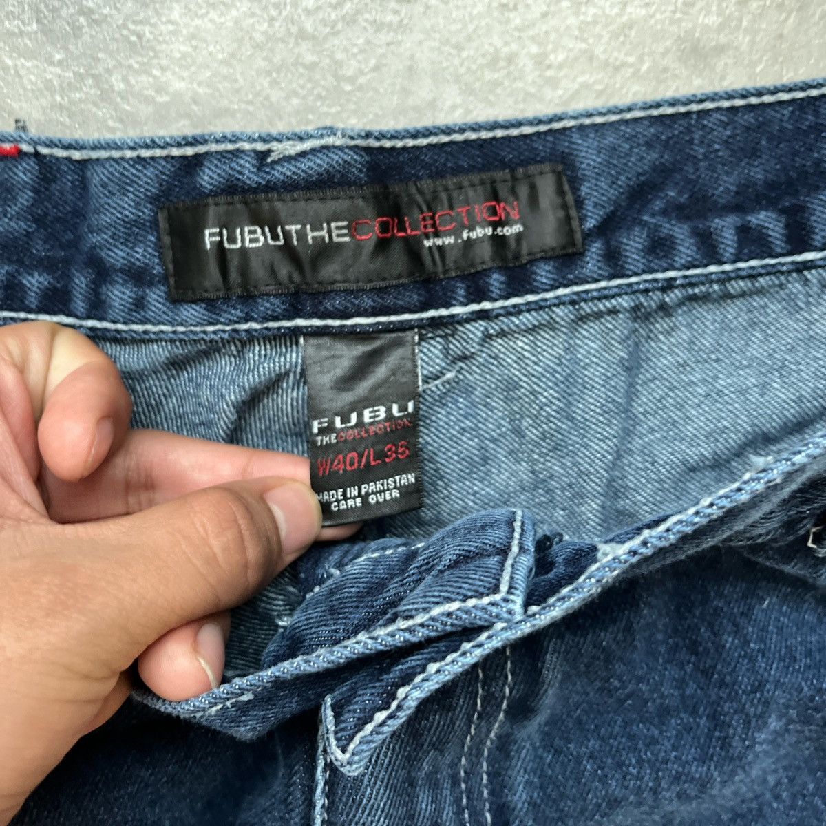 Fubu × Vintage Y2K Vintage Dark Wash Fubu Baggy Jeans Size US 36 / EU 52 - 2 Thumbnail