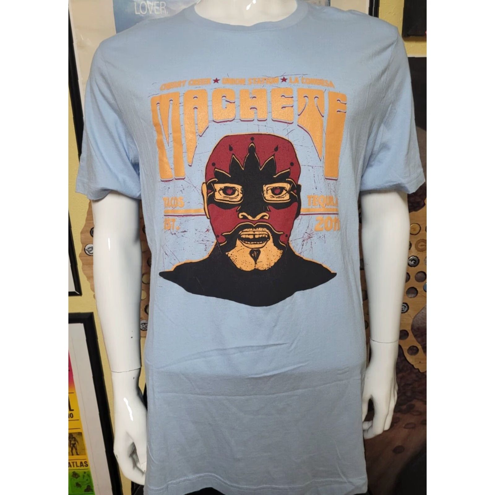 CO Machete Tacos + Tequila T Shirt – Canvas – T-Shirt – Unisex Adults – XL – Blue – Graphic Tee – Bar, Restaurant – 90s? (no) Size US XL / EU 56 / 4 - 2 Thumbnail