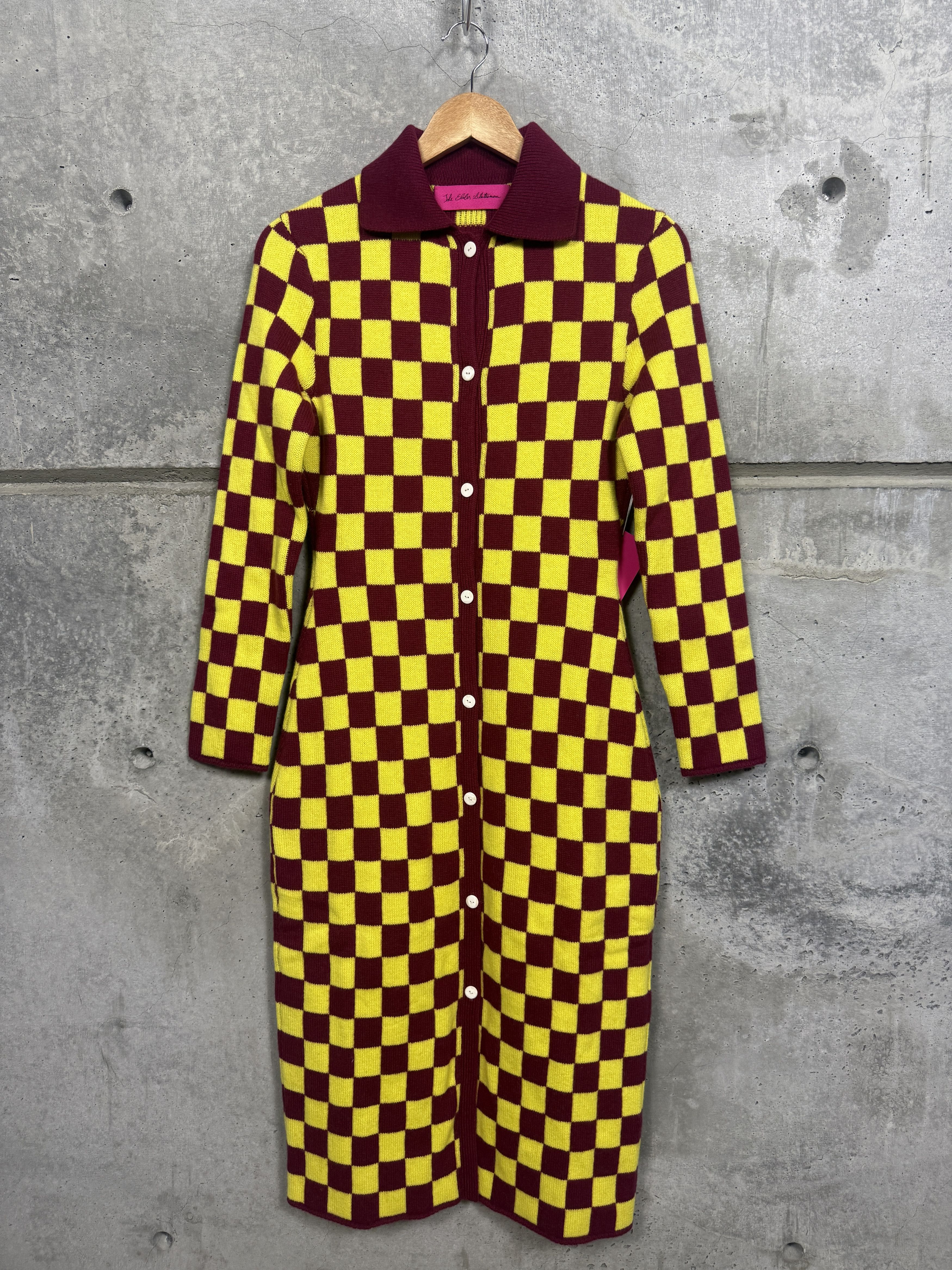 The Elder Statesman $1730 The Elder Statesman Checkered Button Dress Size XS / US 0-2 / IT 36-38 - 6 Thumbnail