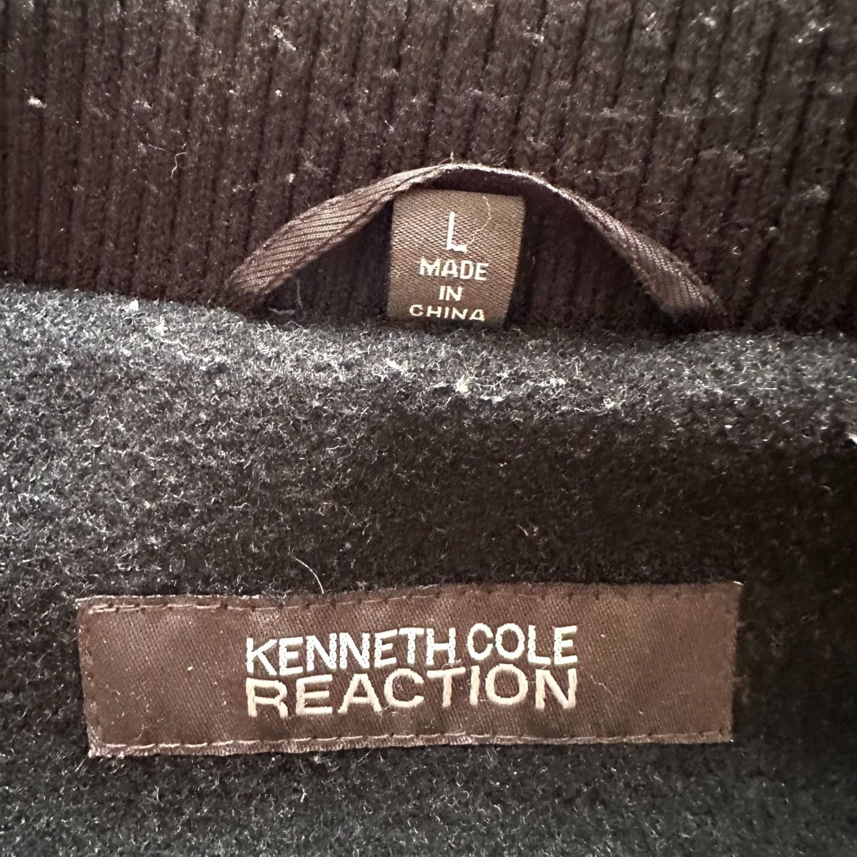 Kenneth Cole Kenneth Cole Jacket Mens Large Reaction Full Zip Wool Blend Pockets Dry Clean Gray Size US L / EU 52-54 / 3 - 4 Thumbnail