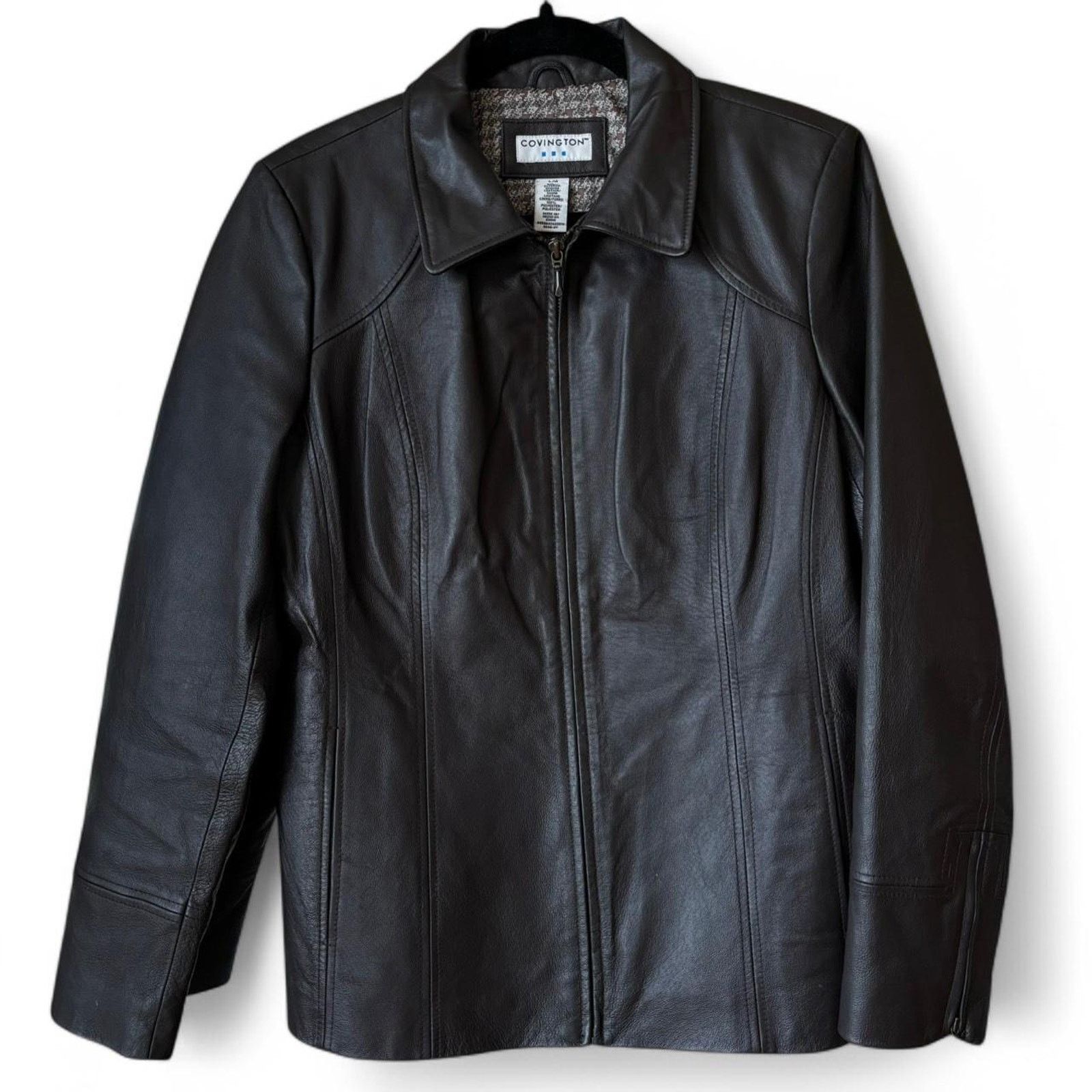Covington Vintage Covington Brown Leather Zip Jacket Large Y2K Quality Size L / US 10 / IT 46 - 4 Thumbnail