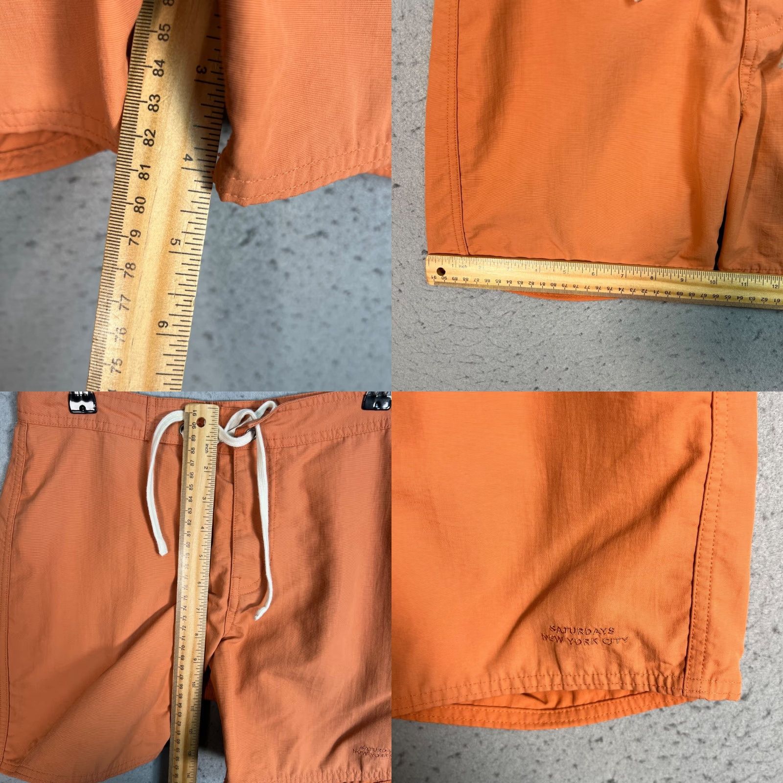 Saturdays NYC Saturdays NYC Mens Orange Nylon Swim Shorts W/ Drawstring Bottom Men 28 Color Orange Drawstring Back Pocket Swim Shorts 28 Mens Size US 28 / EU 44 - 8 Thumbnail