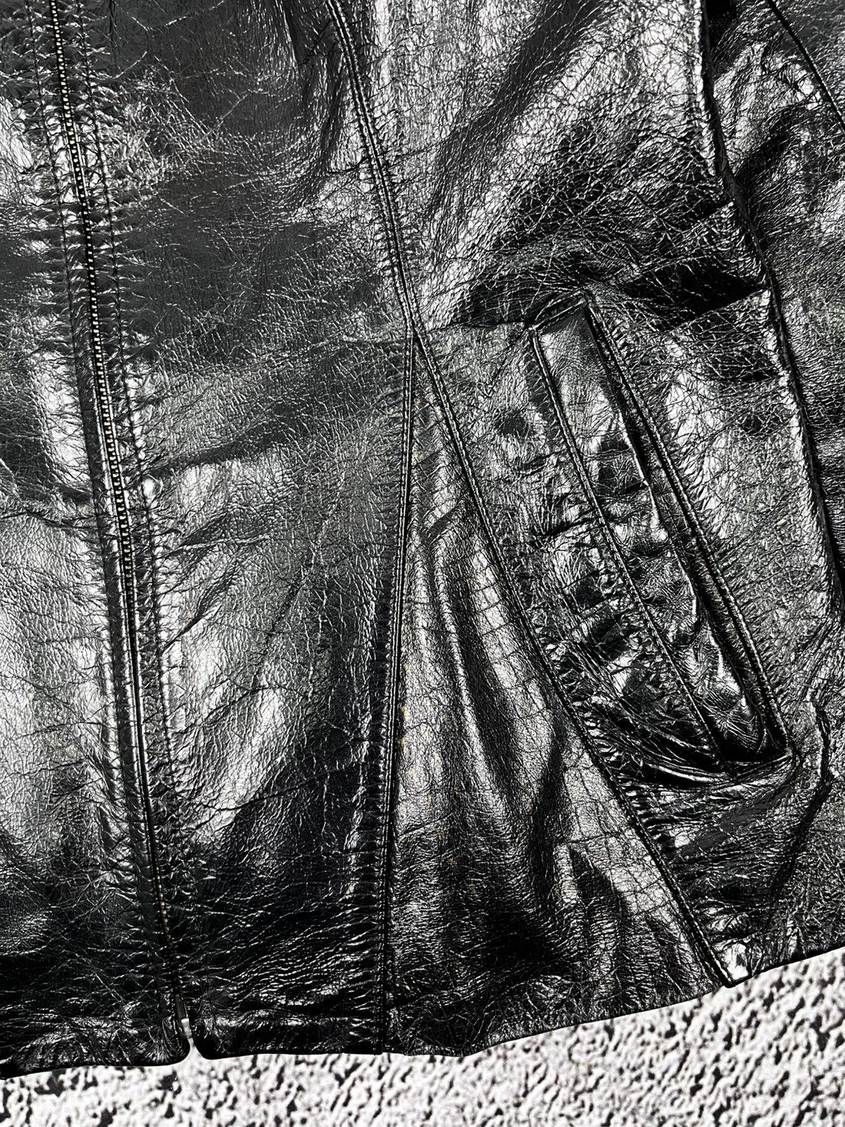 Leather Vintage Y2K Leather patchwork style avantgarde gothic jacket Size M / US 6-8 / IT 42-44 - 5 Thumbnail