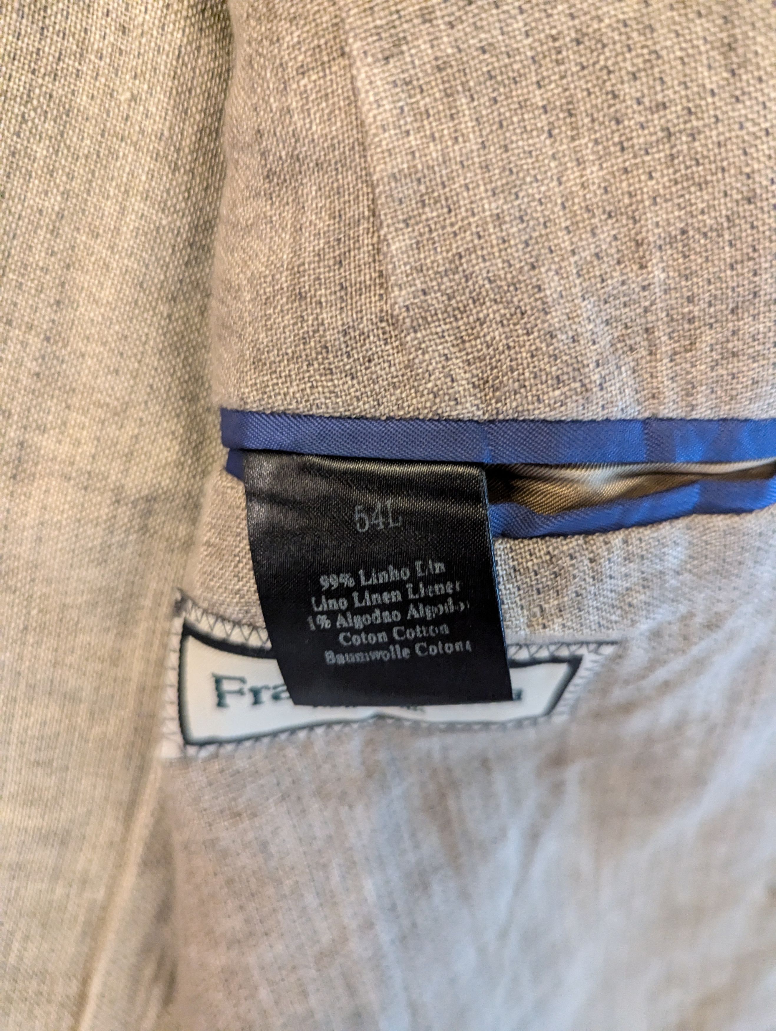 Designer Frank Stella NYC Linen Blazer Sportcoat Made in Portugal Size 54L - 5 Thumbnail