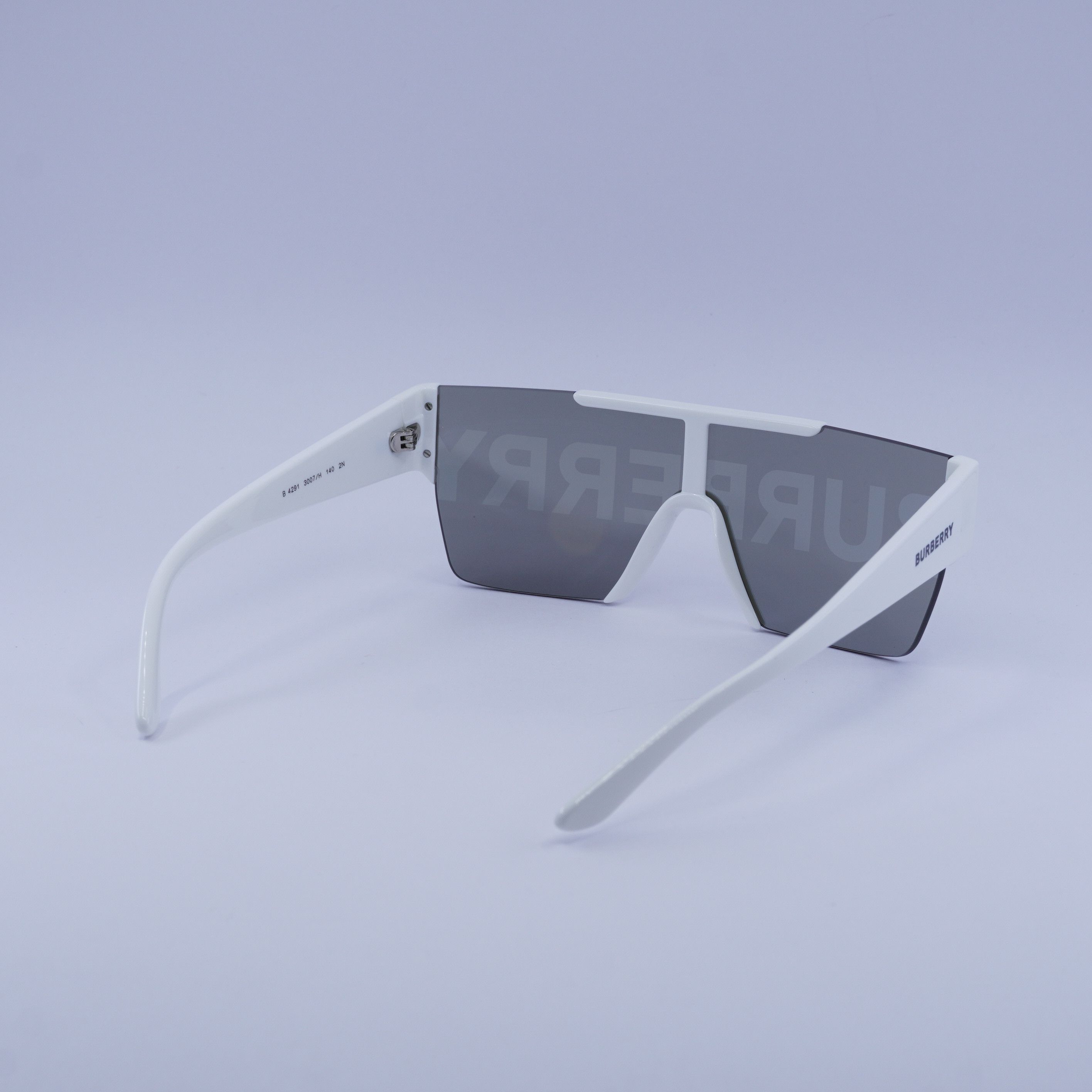 Burberry Burberry BE4291 3007/H Sunglasses White Shield Frame Size ONE SIZE - 8 Thumbnail